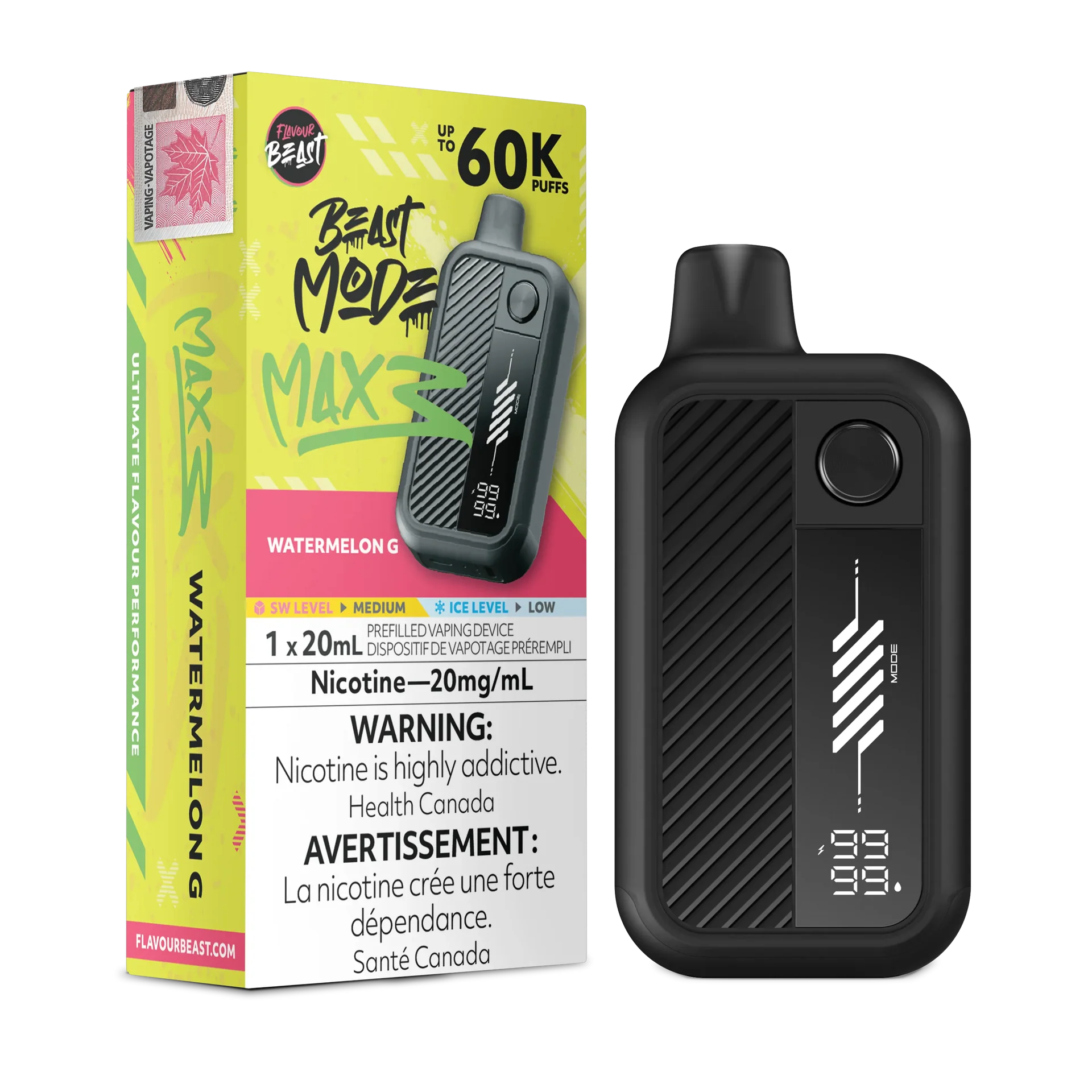 Watermelon G Flavour Beast Mode Max 3 - Disposable Vape 60K by FLAVOUR BEAST
