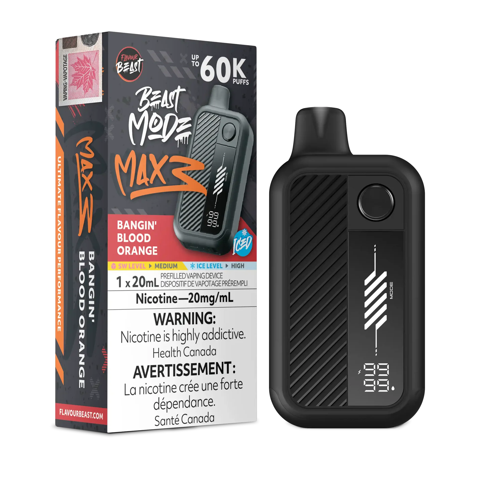 Bangin' Blood Orange Iced Flavour Beast Mode Max 3 - Disposable Vape 60K