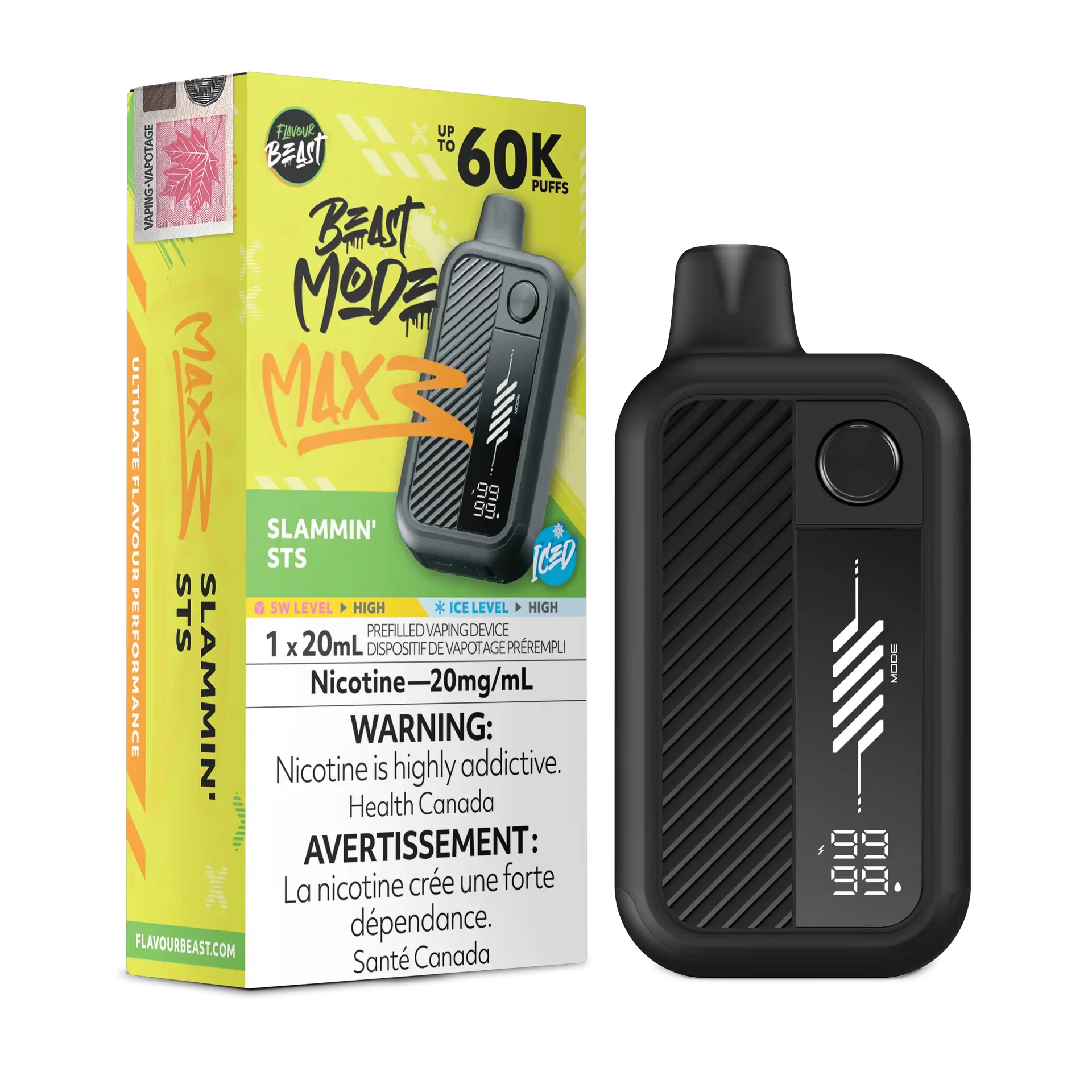 Slammin' STS Iced Flavour Beast Mode Max 3 - Disposable Vape 60K by FLAVOUR BEAST