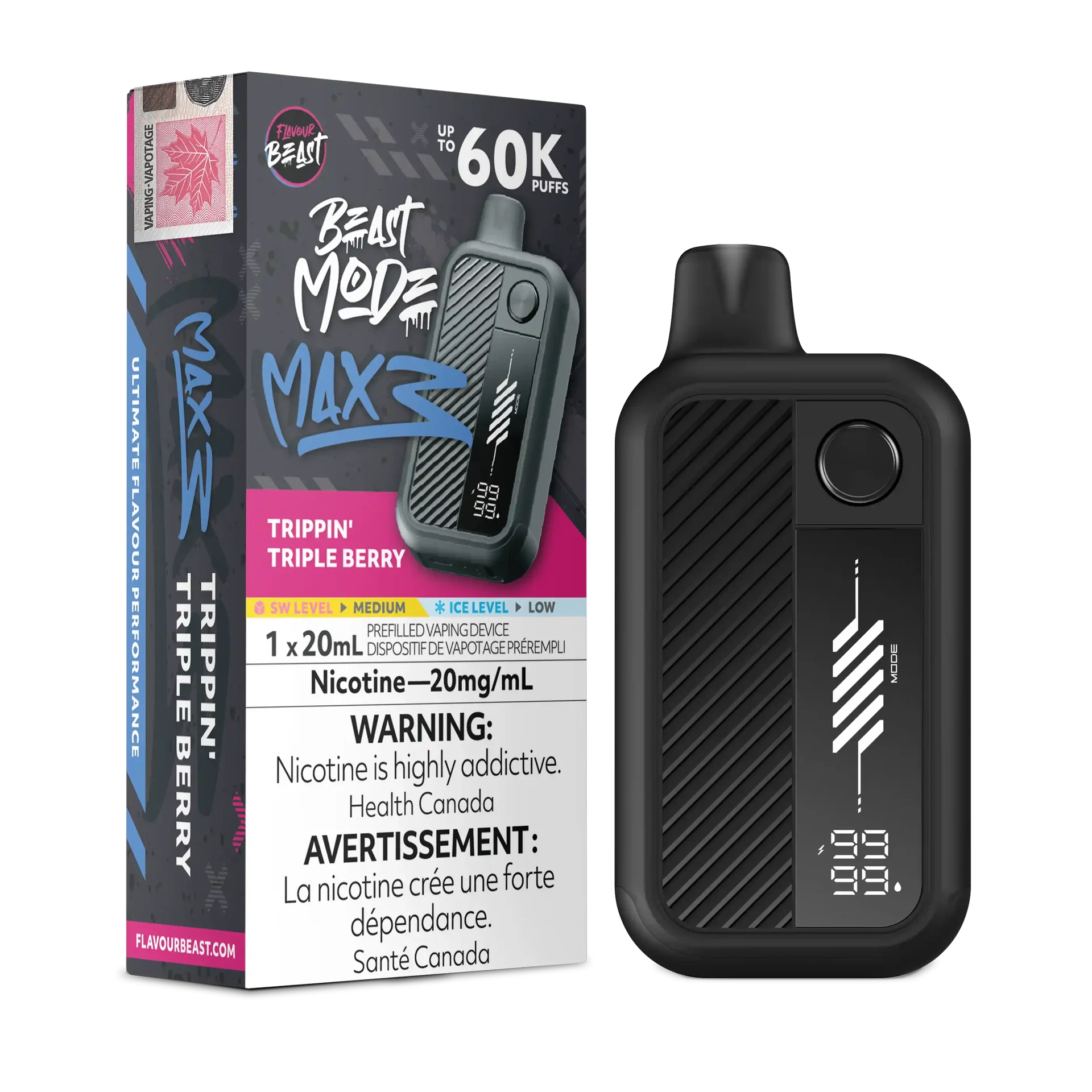 Trippin' Triple Berry Flavour Beast Mode Max 3 - Disposable Vape 60K by FLAVOUR BEAST