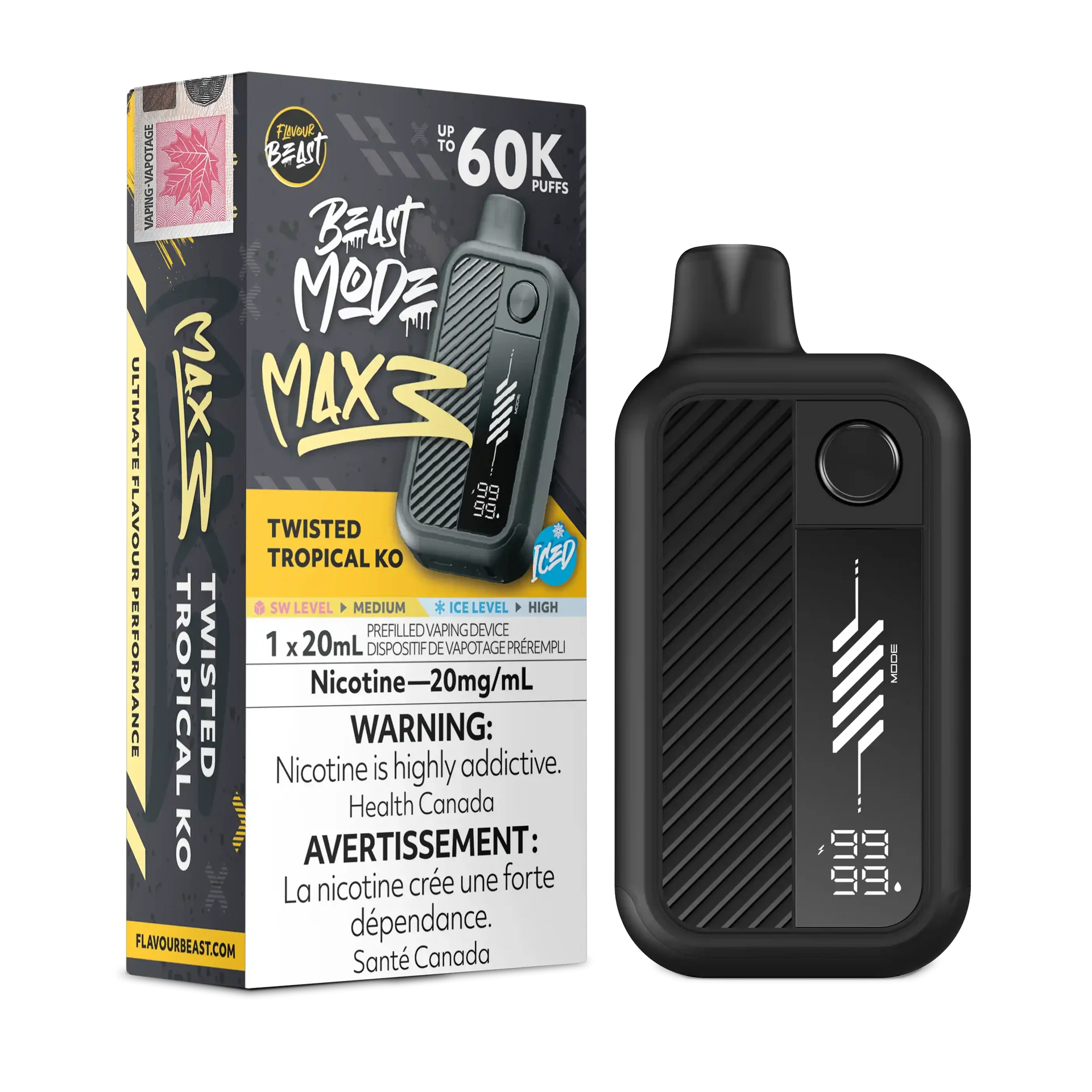 Twisted Tropical KO Iced Flavour Beast Mode Max 3 - Disposable Vape 60K by FLAVOUR BEAST