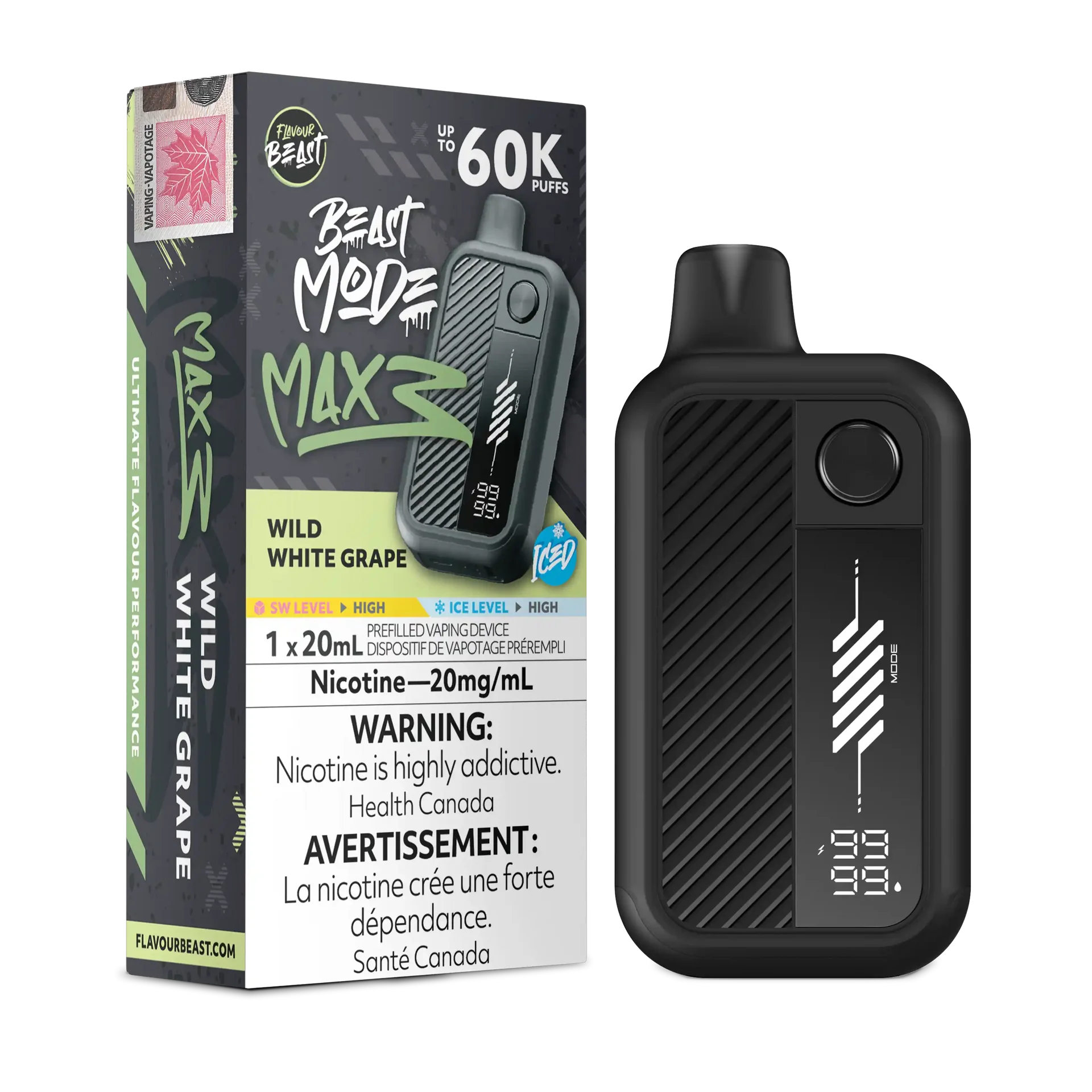 Wild White Grape Iced Flavour Beast Mode Max 3 - Disposable Vape 60K by FLAVOUR BEAST