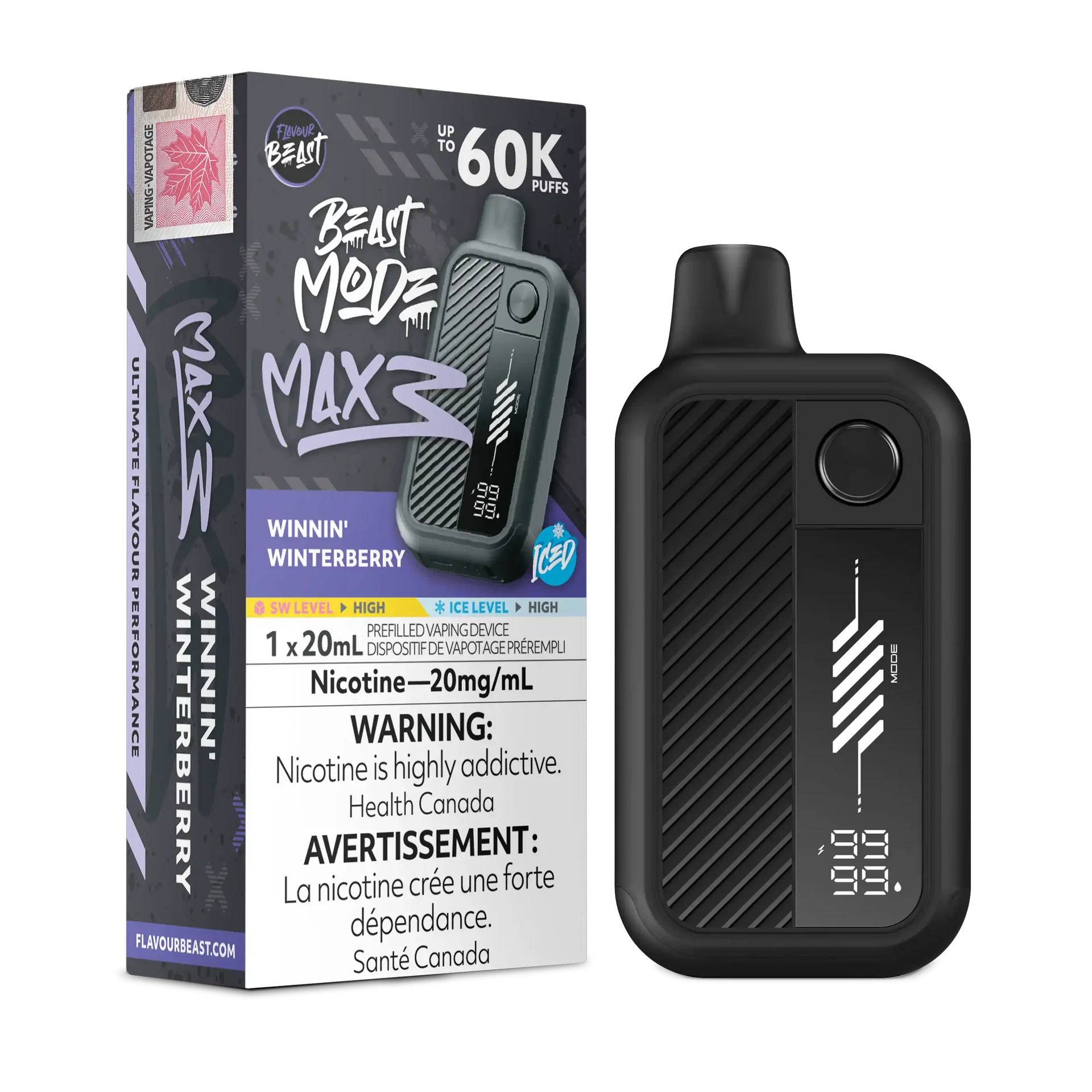 Winnin' Winterberry Iced Flavour Beast Mode Max 3 - Disposable Vape 60K by FLAVOUR BEAST