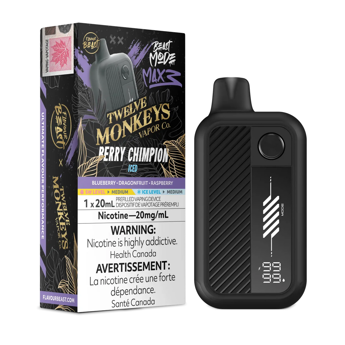 Berry Chimpion Iced Flavour Beast Mode Max 3 - Disposable Vape 60K