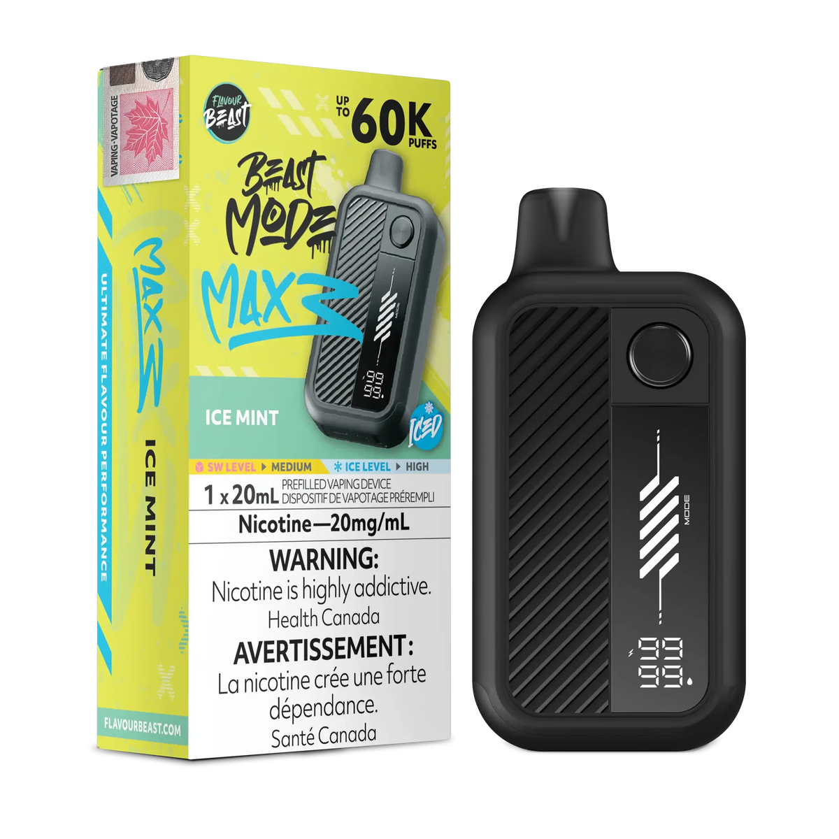 Ice Mint Flavour Beast Mode Max 3 - Disposable Vape 60K