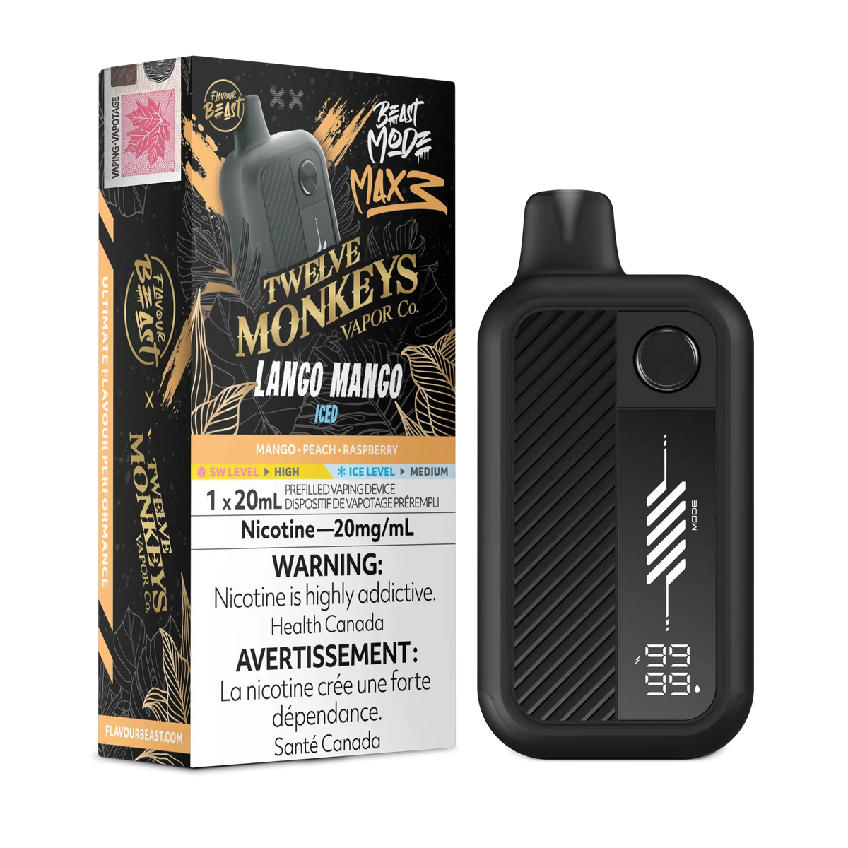 Lango Mango Iced Flavour Beast Mode Max 3 - Disposable Vape 60K