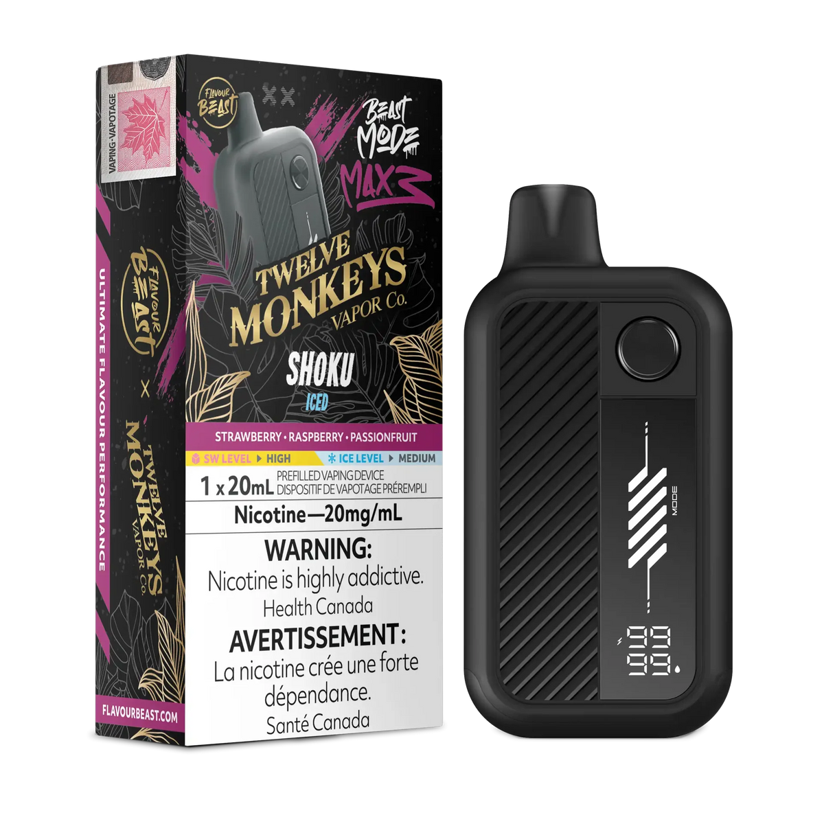 Shoku Iced Flavour Beast Mode Max 3 - Disposable Vape 60K