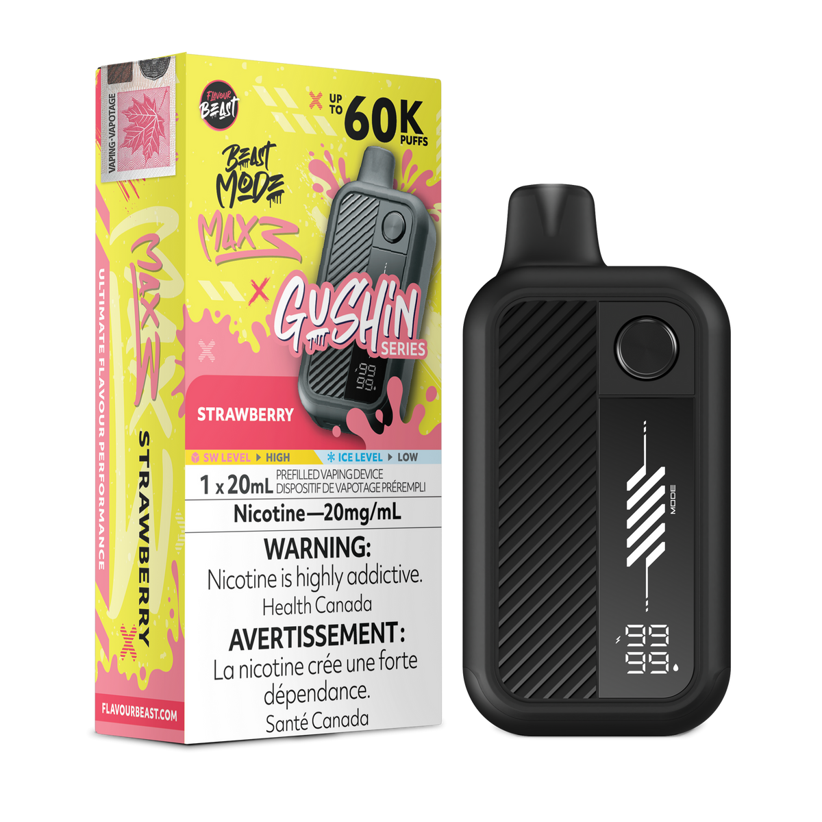 Gushin Strawberry Flavour Beast Mode Max 3 - Disposable Vape 60K