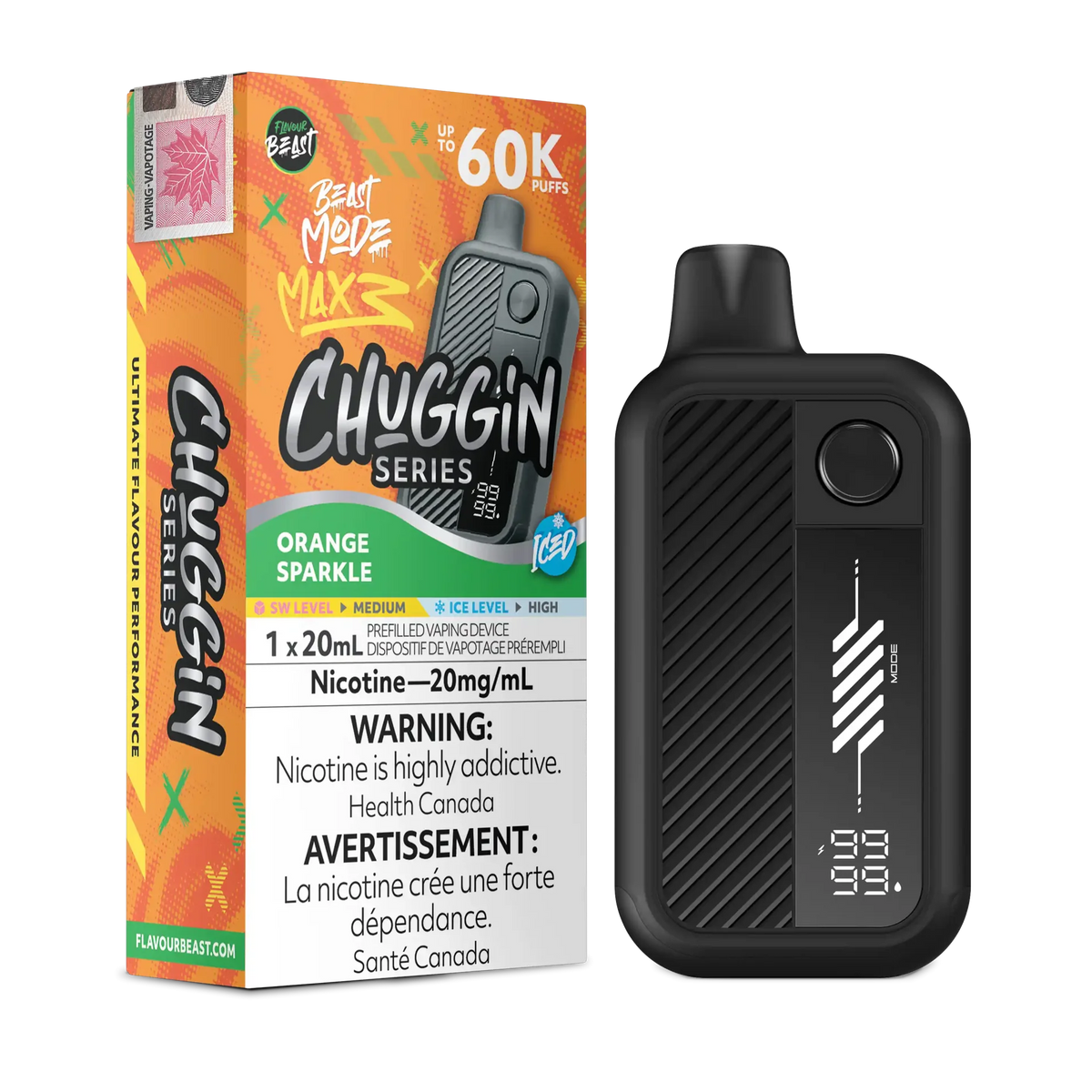 Orange Sparkle Iced Flavour Beast Mode Max 3 - Disposable Vape 60K