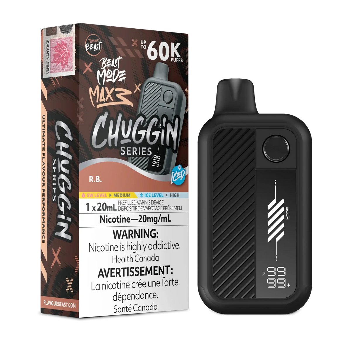R.B. Iced Flavour Beast Mode Max 3 - Disposable Vape 60K