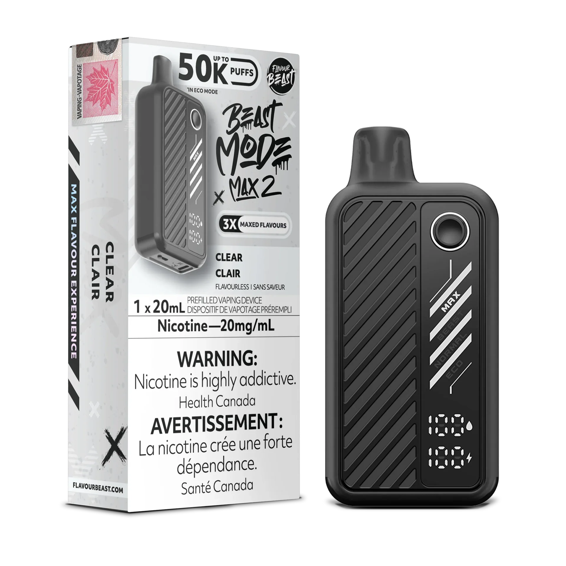 Clear Flavour Beast Mode Max 2 - Disposable 50K by FLAVOUR BEAST