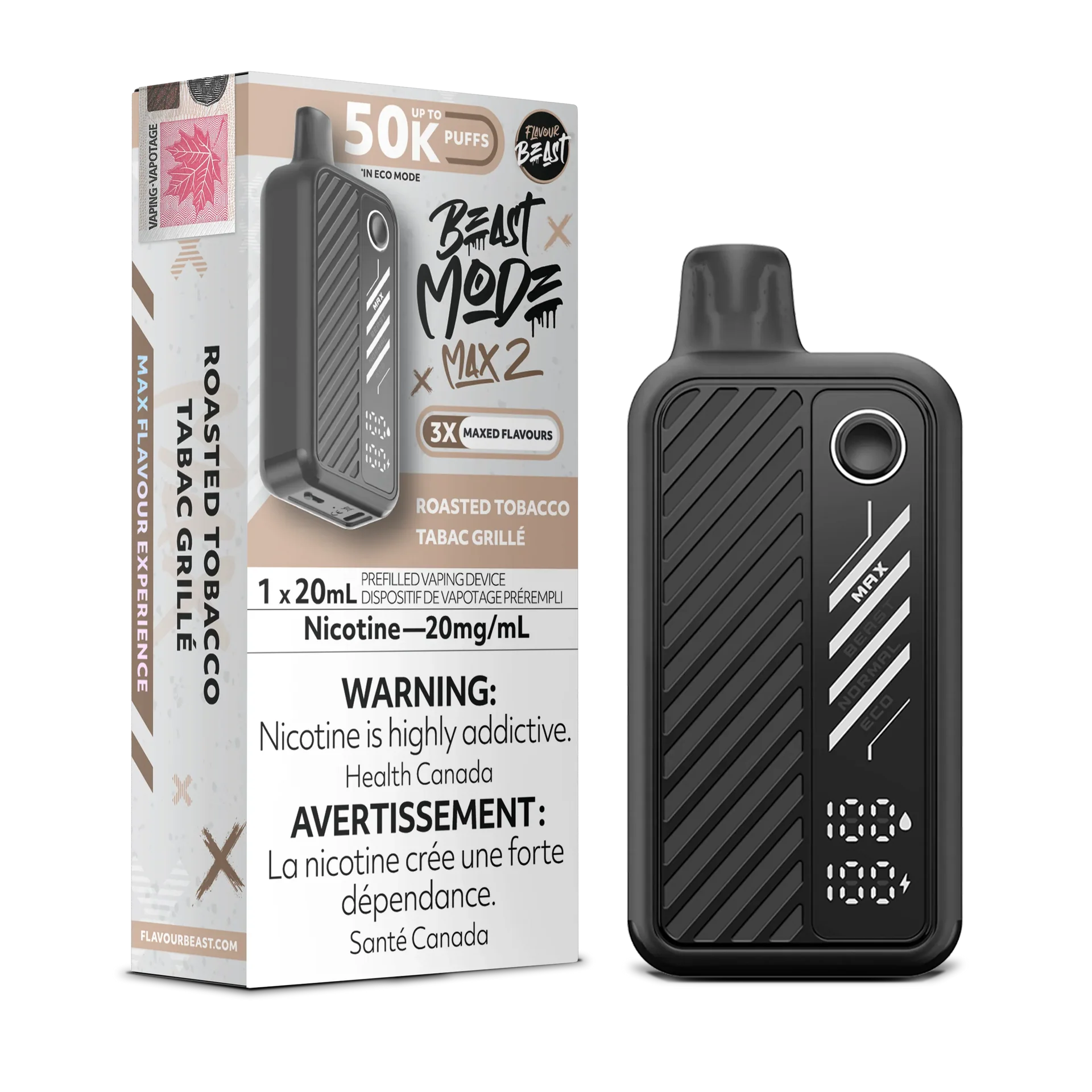 Roasted Tobacco Flavour Beast Mode Max 2 - Disposable 50K by FLAVOUR BEAST
