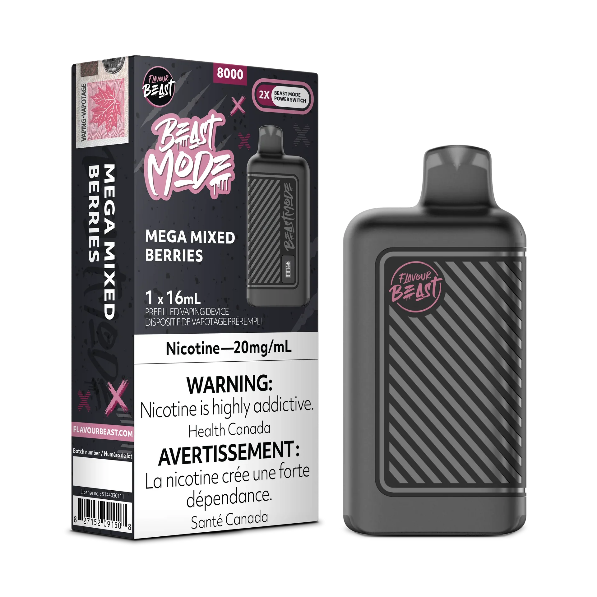 Mega Mixed Berries Flavour Beast Mode - Disposable 8K by FLAVOUR BEAST