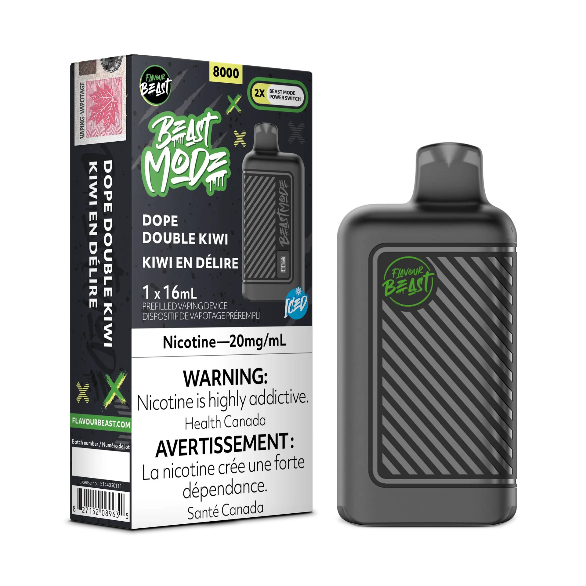 Dope Double Kiwi Iced Flavour Beast Mode - Disposable 8K by FLAVOUR BEAST