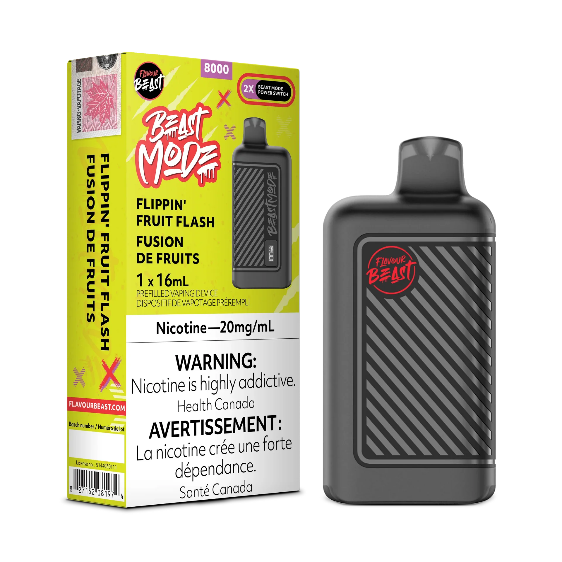 Flippin' Fruit Flash Flavour Beast Mode - Disposable 8K by FLAVOUR BEAST