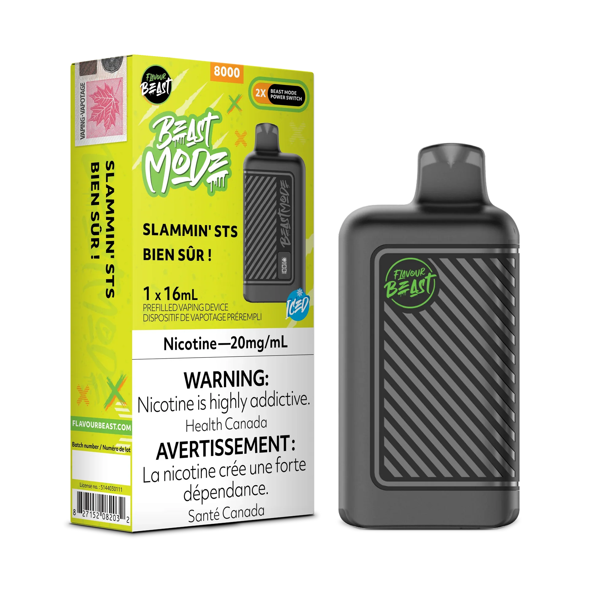 Slammin' STS (Sour Snap Iced) Flavour Beast Mode - Disposable 8K by FLAVOUR BEAST