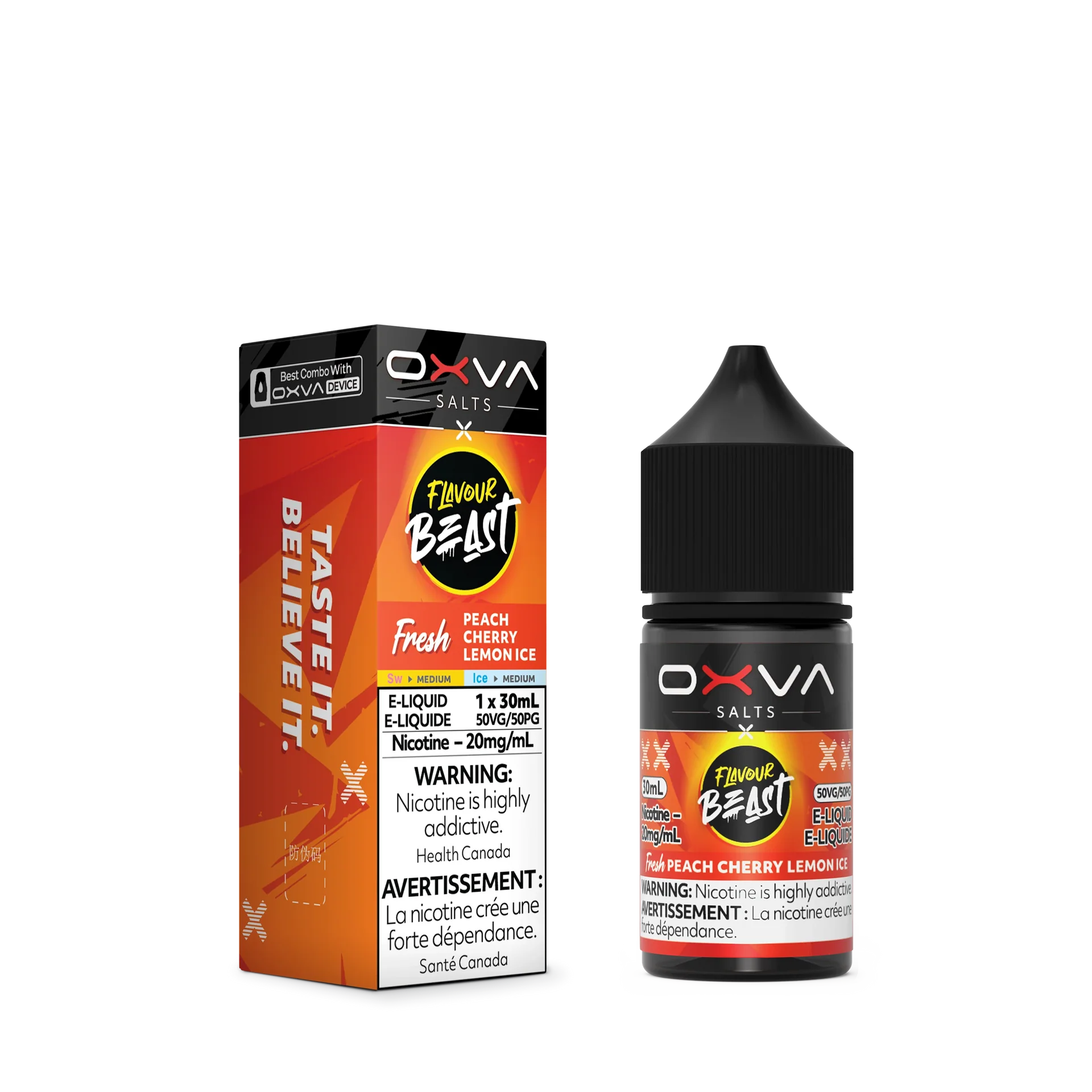 Fresh Peach Cherry Lemon Ice by Flavour Beast x OXVA E-Liquid Salt - view 2