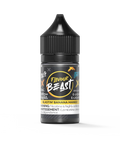 Black 30mL Flavour Beast Salt e-liquid bottle with a yellow and black "Blastin' Banana Mango Iced" label.