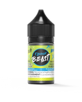 Flavour Beast Salt Blessed Blueberry Mint Iced e-liquid bottle, 30mL, with black cap and neon green label.
