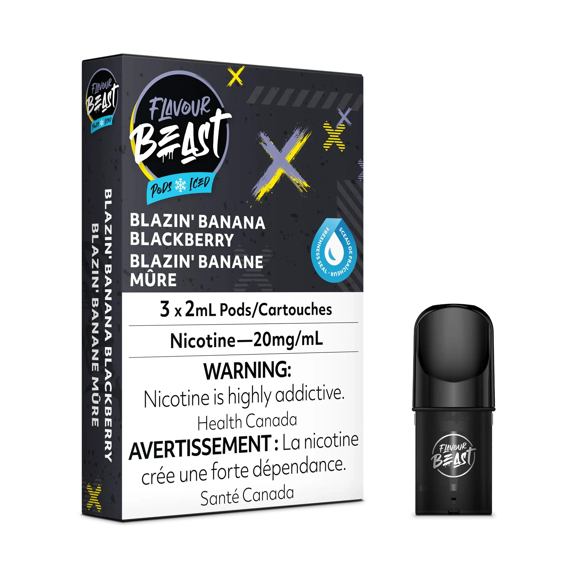 Flavour Beast Flow Pods - Blazin' Banana Blackberry Iced