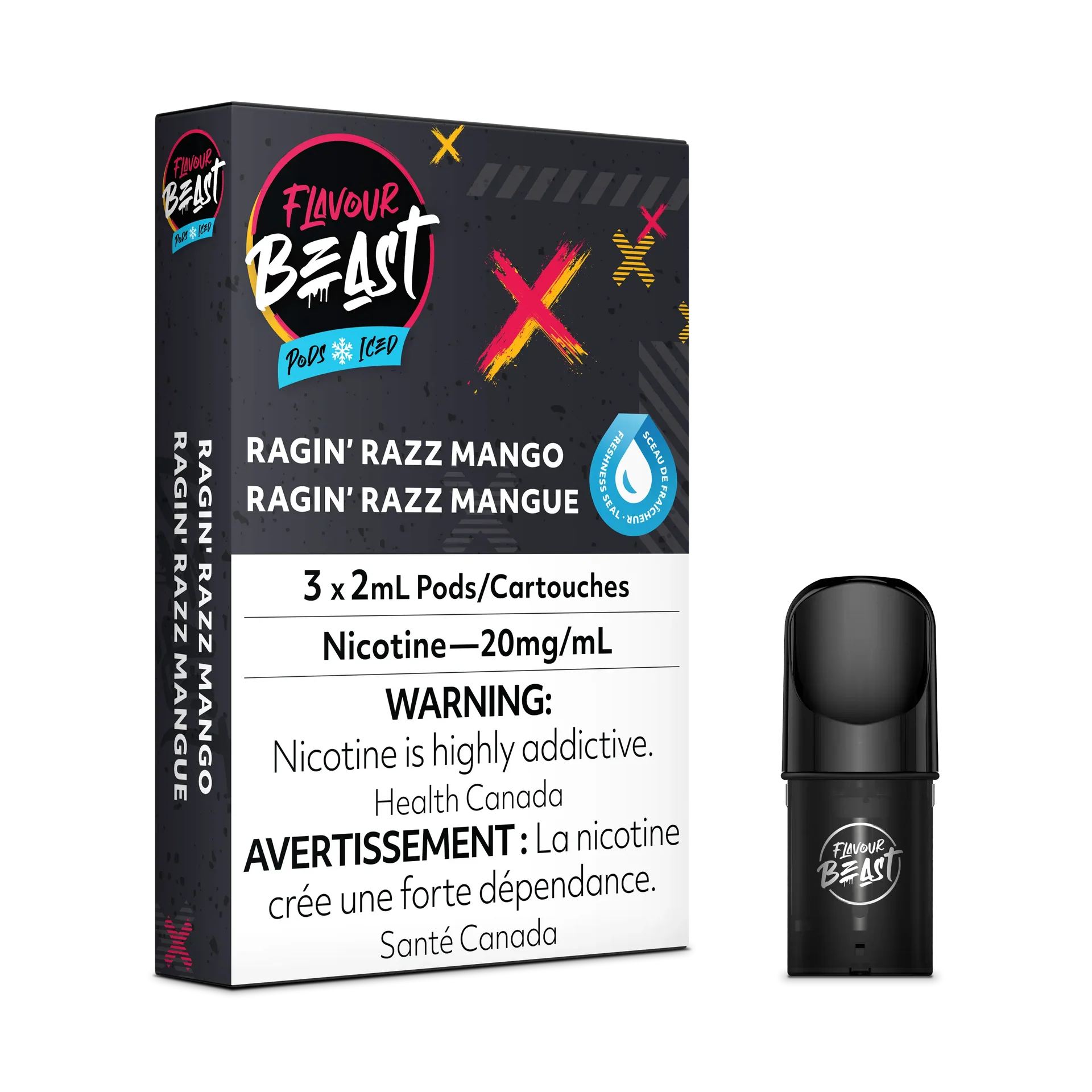 Flavour Beast Flow Pods - Ragin' Razz Mango Iced