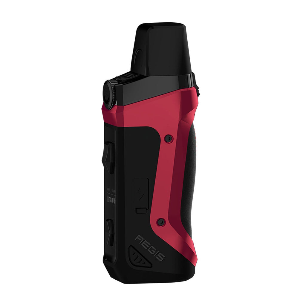 Geekvape Aegis Boost SE Edition Pod Mod Kit in black and red, featuring a rugged design and visible screen.