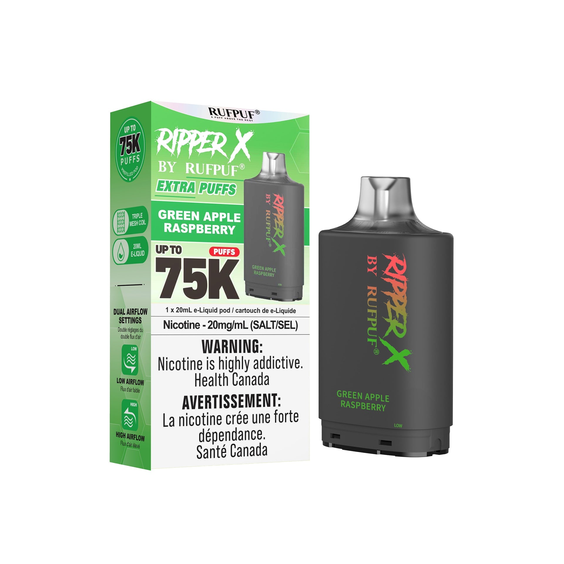 Green Apple Raspberry Rufpuf Ripper X Pods 75K by RIPPER X BY RUFPUF