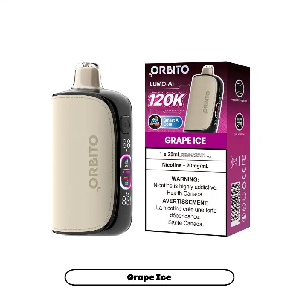 Grape Ice Orbito Lumo AI 30mL - Disposable Vape 120K