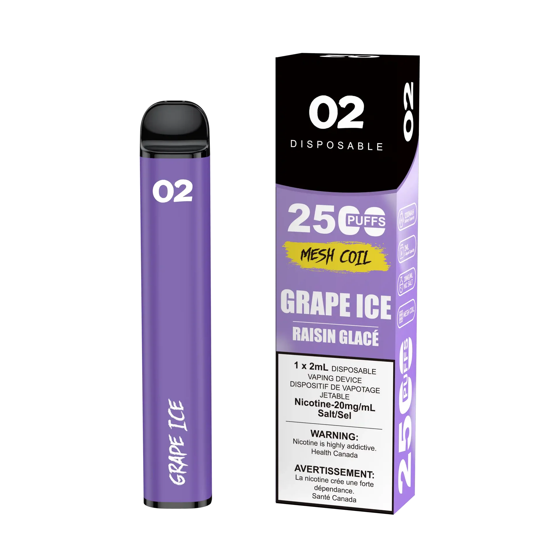 Grape Ice O2 - Disposable 2.5K by O2