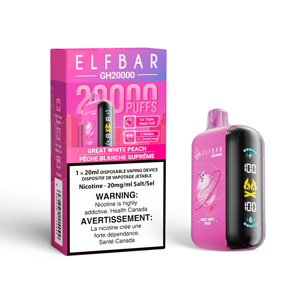 Great White Peach Elf Bar GH20000 - Disposable Vape