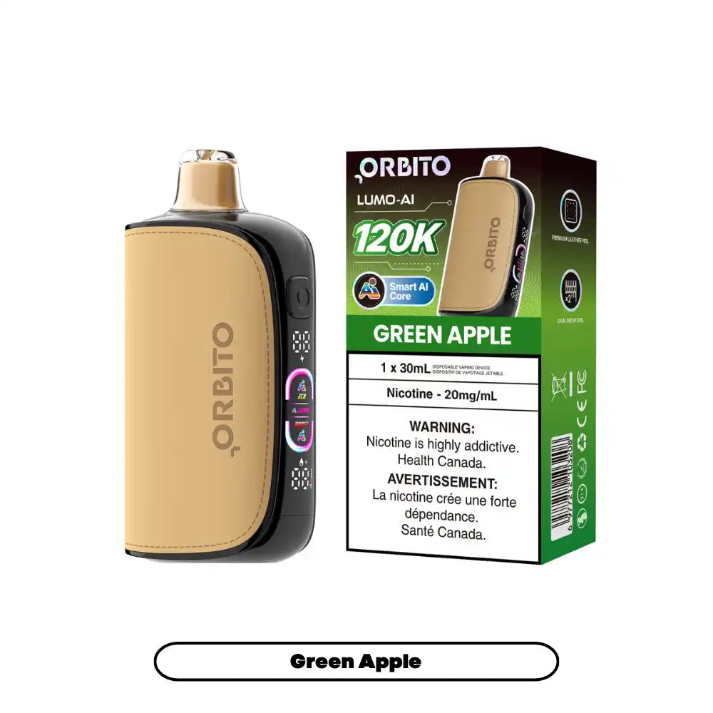 Green Apple Orbito Lumo AI 30mL - Disposable Vape 120K