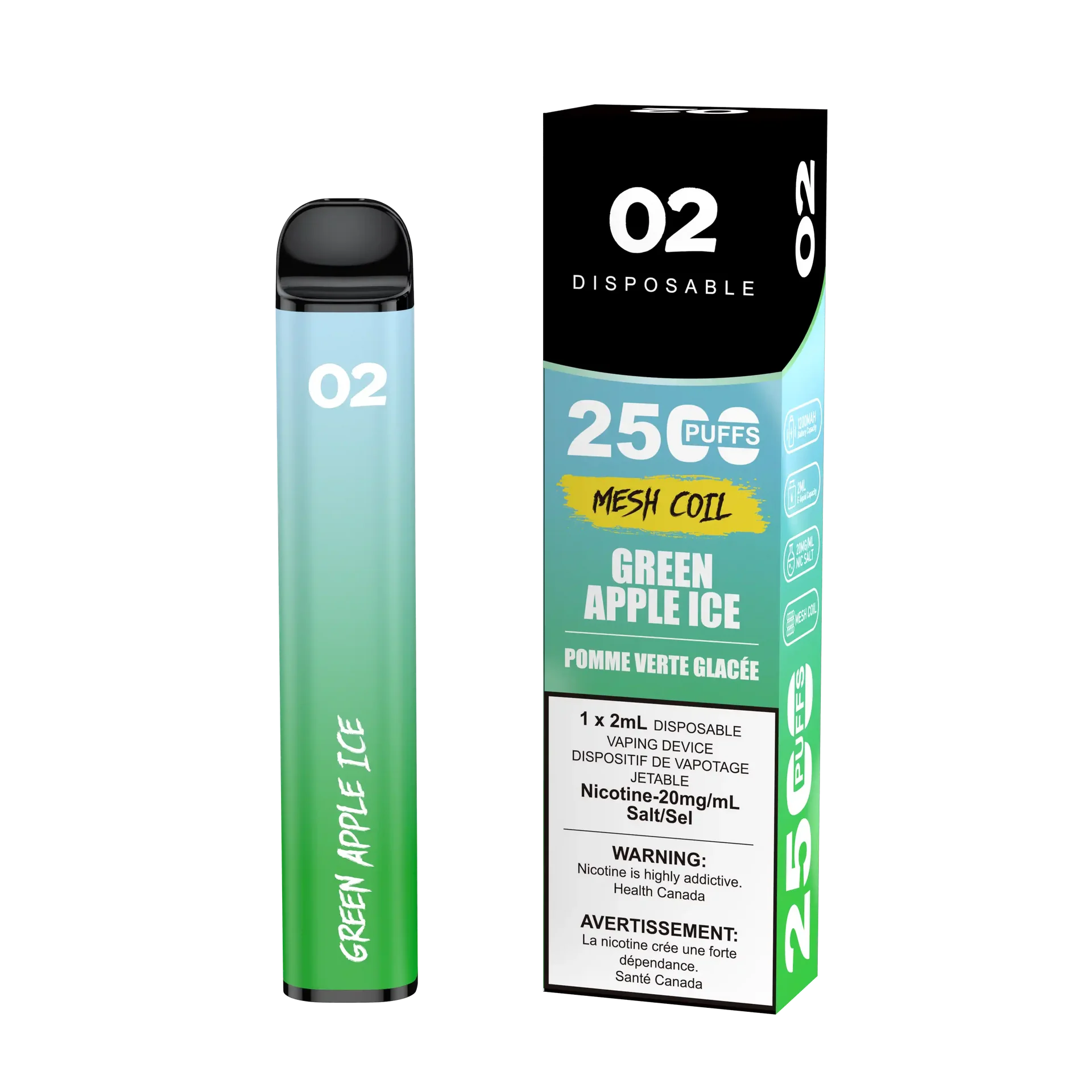 Green Apple Ice O2 - Disposable 2.5K by O2