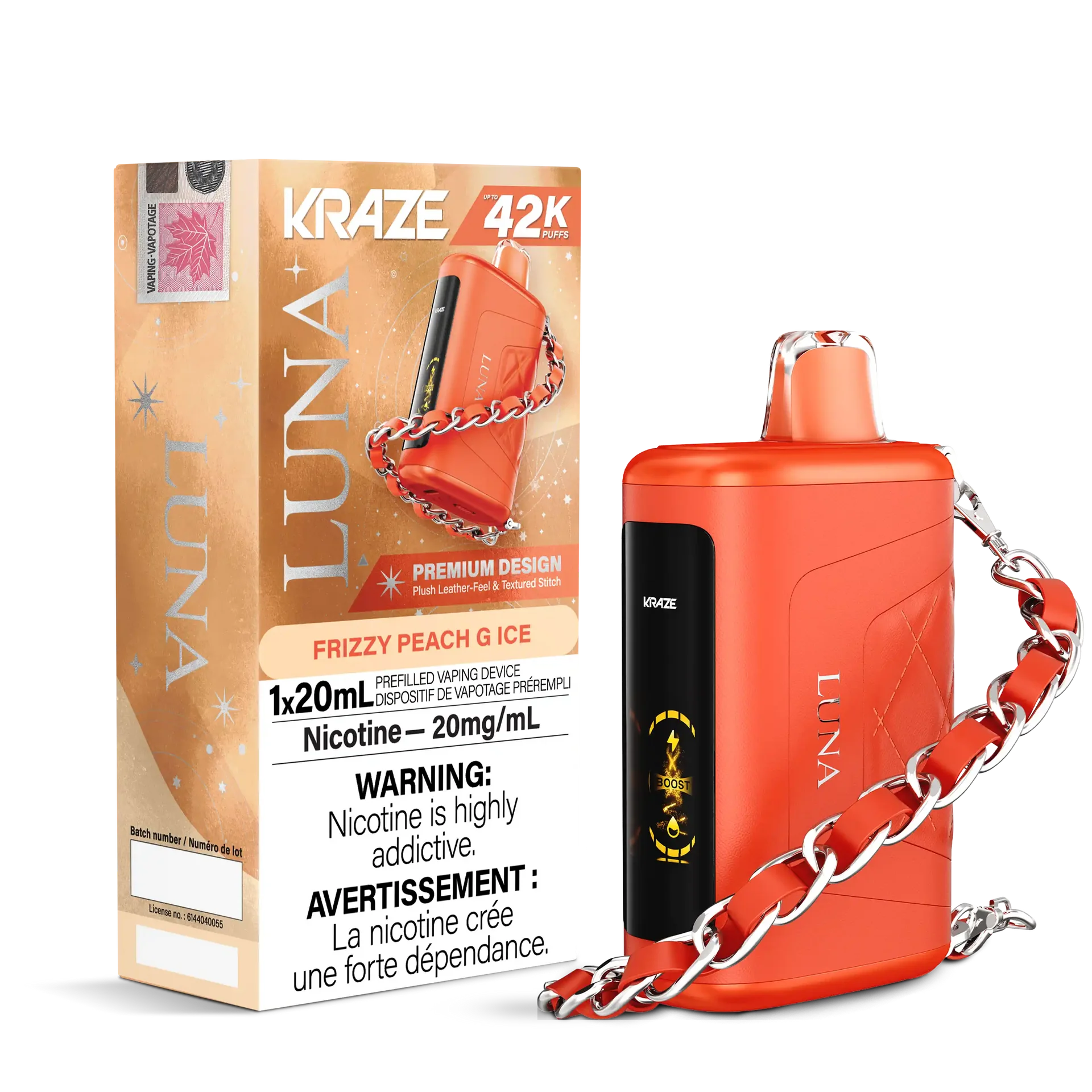 Frizzy Peach G Ice Kraze Luna - Disposable 42K by KRAZE