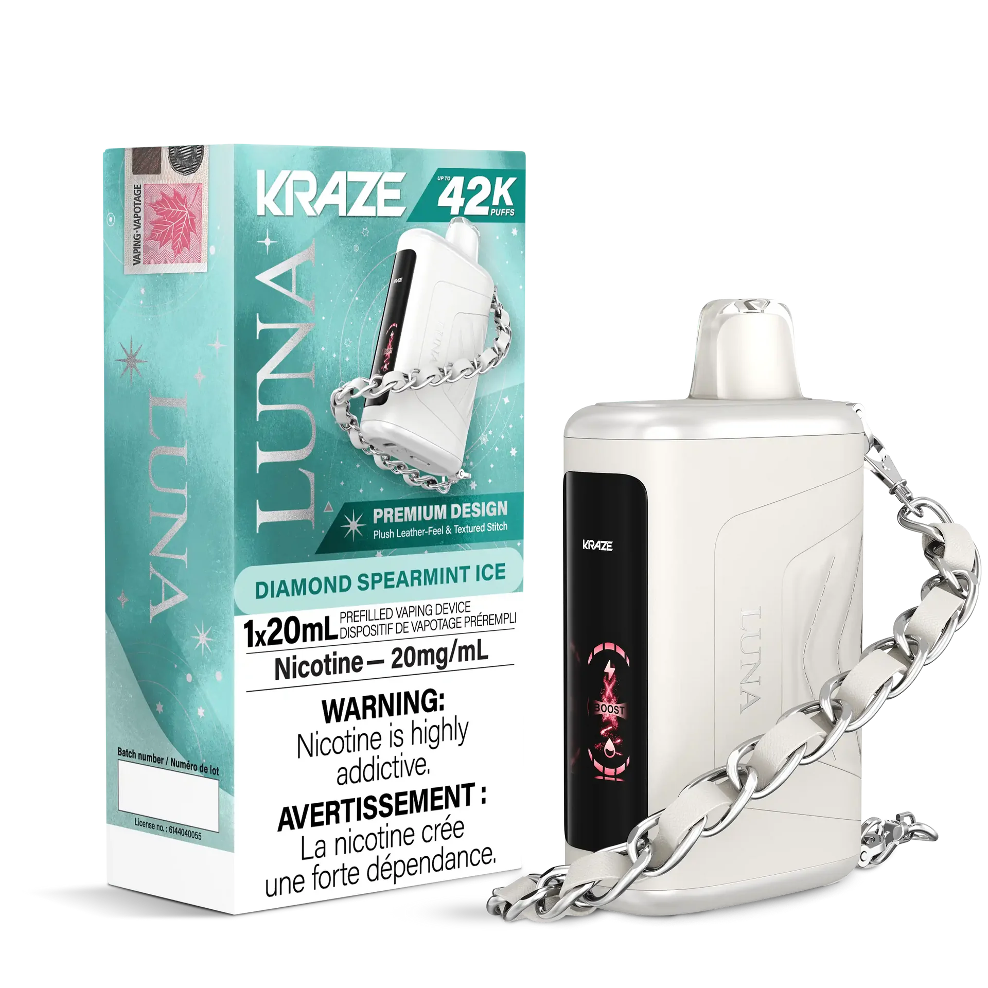 Diamond Spearmint Ice Kraze Luna - Disposable 42K by KRAZE