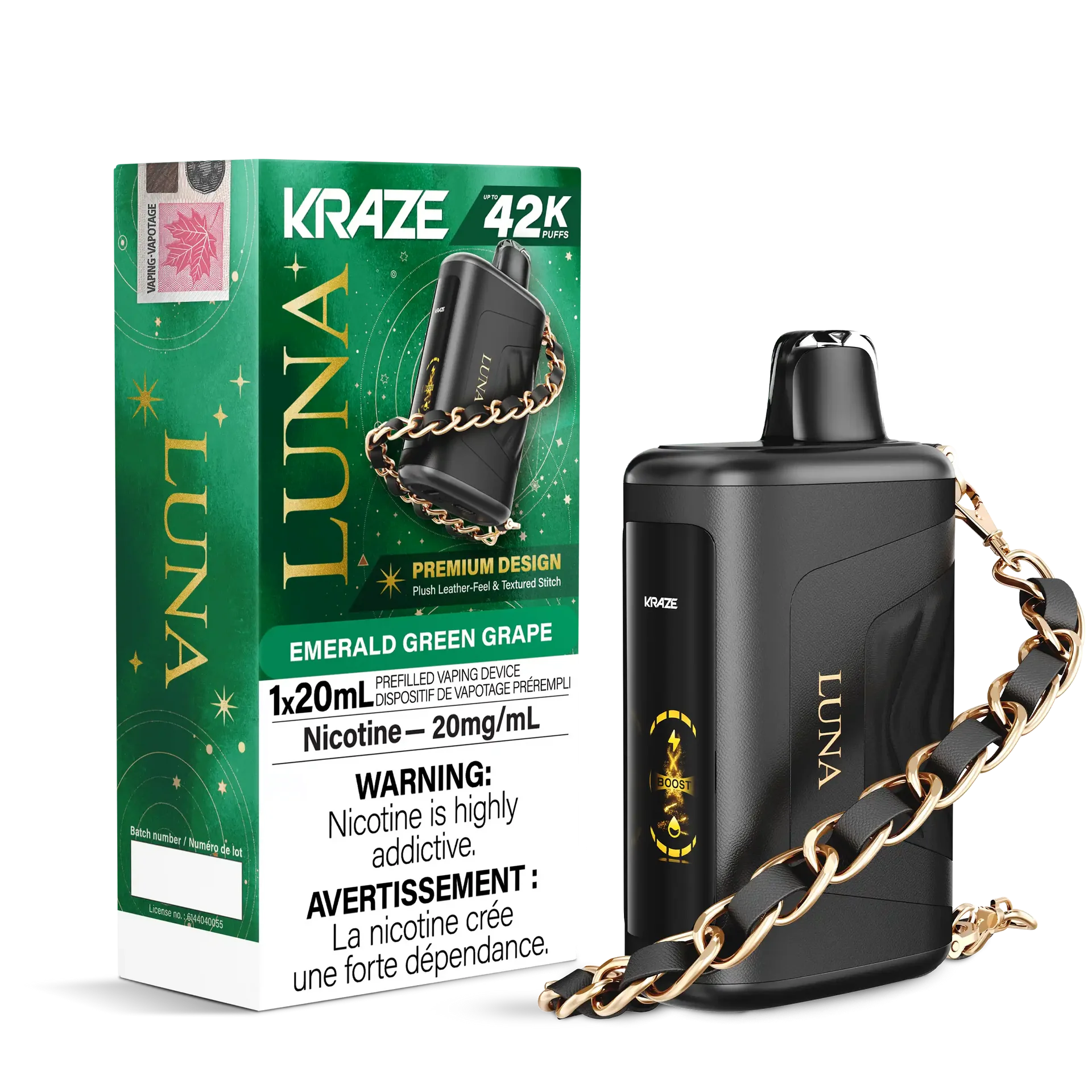 Emerald Green Grape Kraze Luna - Disposable 42K by KRAZE