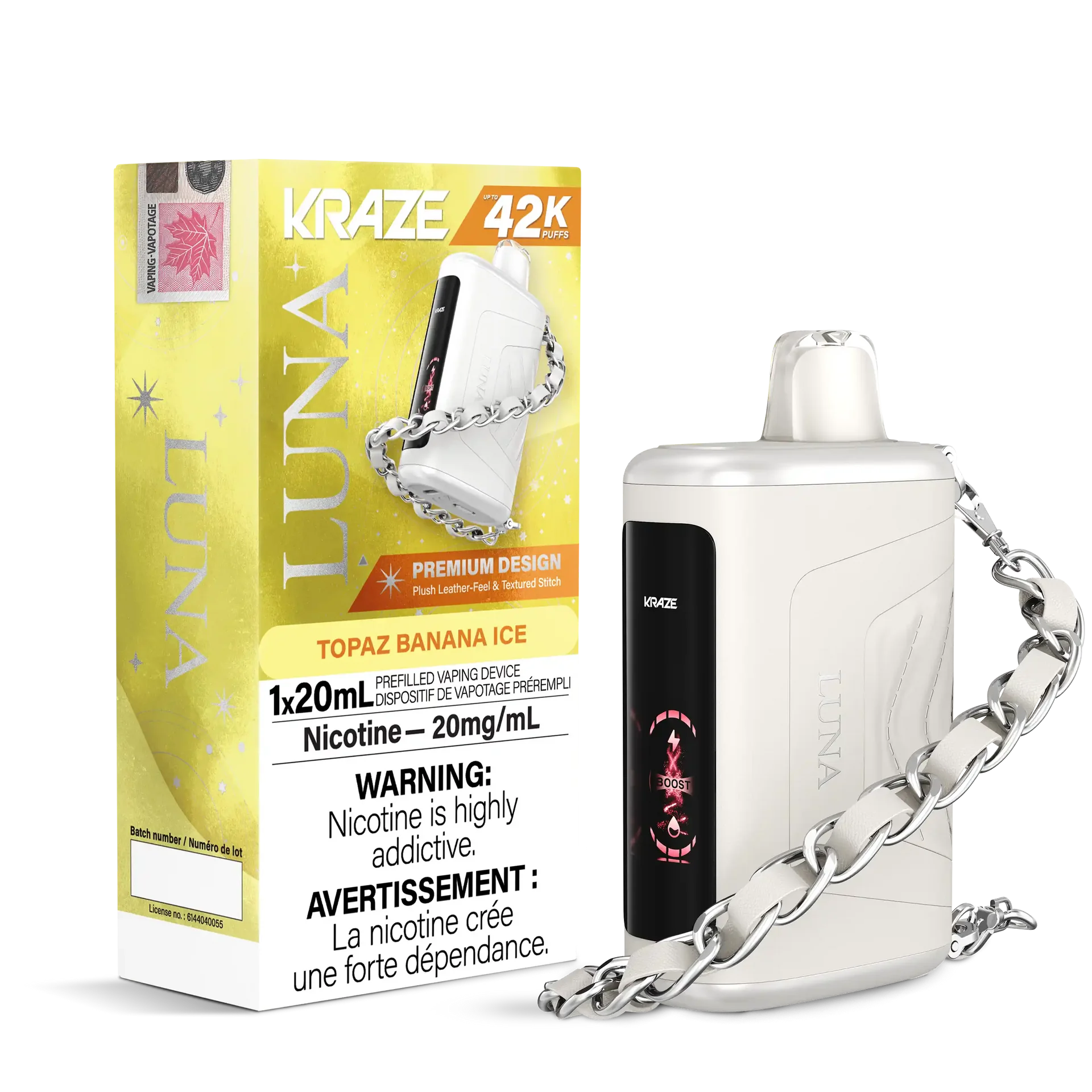 Topaz Banana Ice Kraze Luna - Disposable 42K by KRAZE