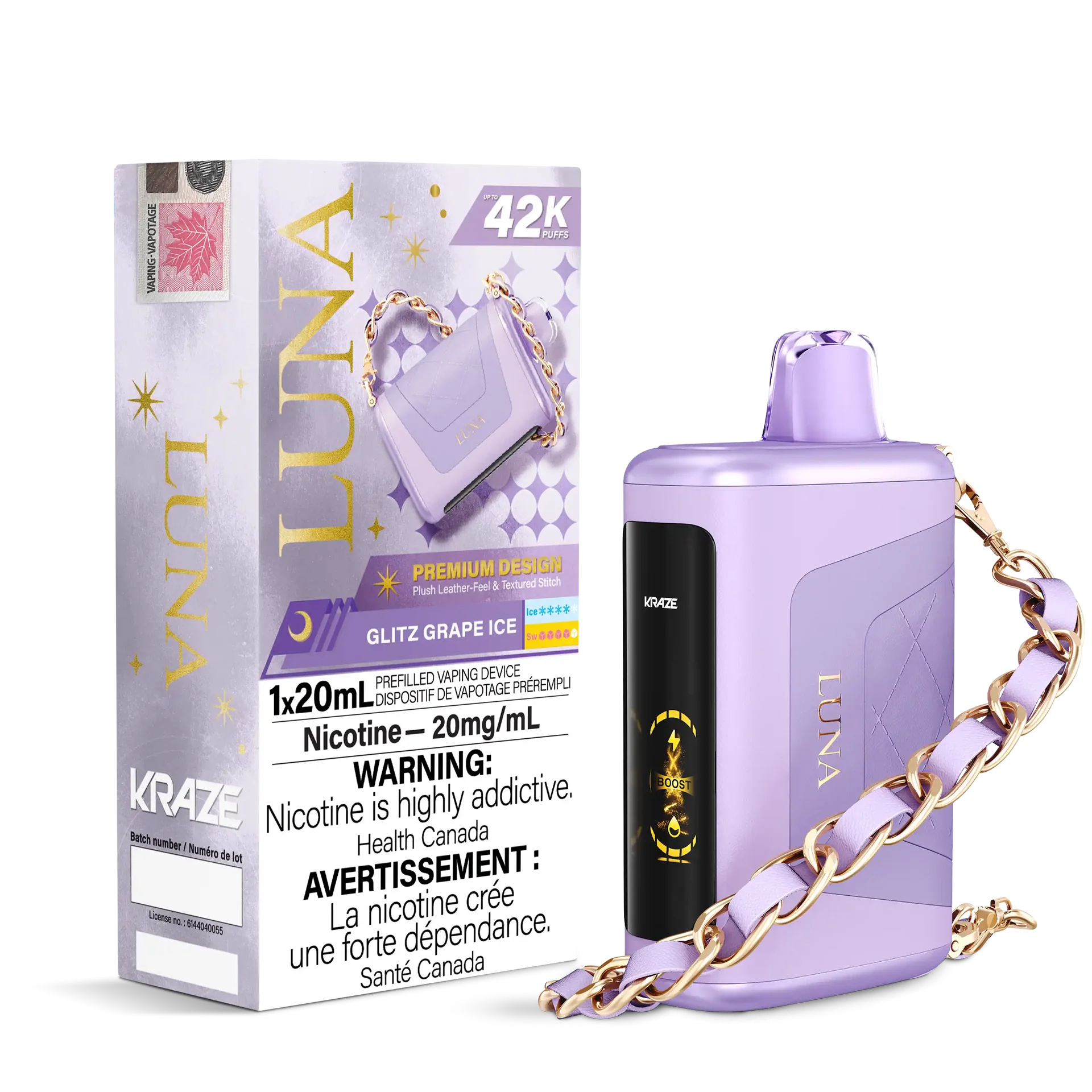 Glitz Grape Ice Kraze Luna - Disposable 42K by KRAZE