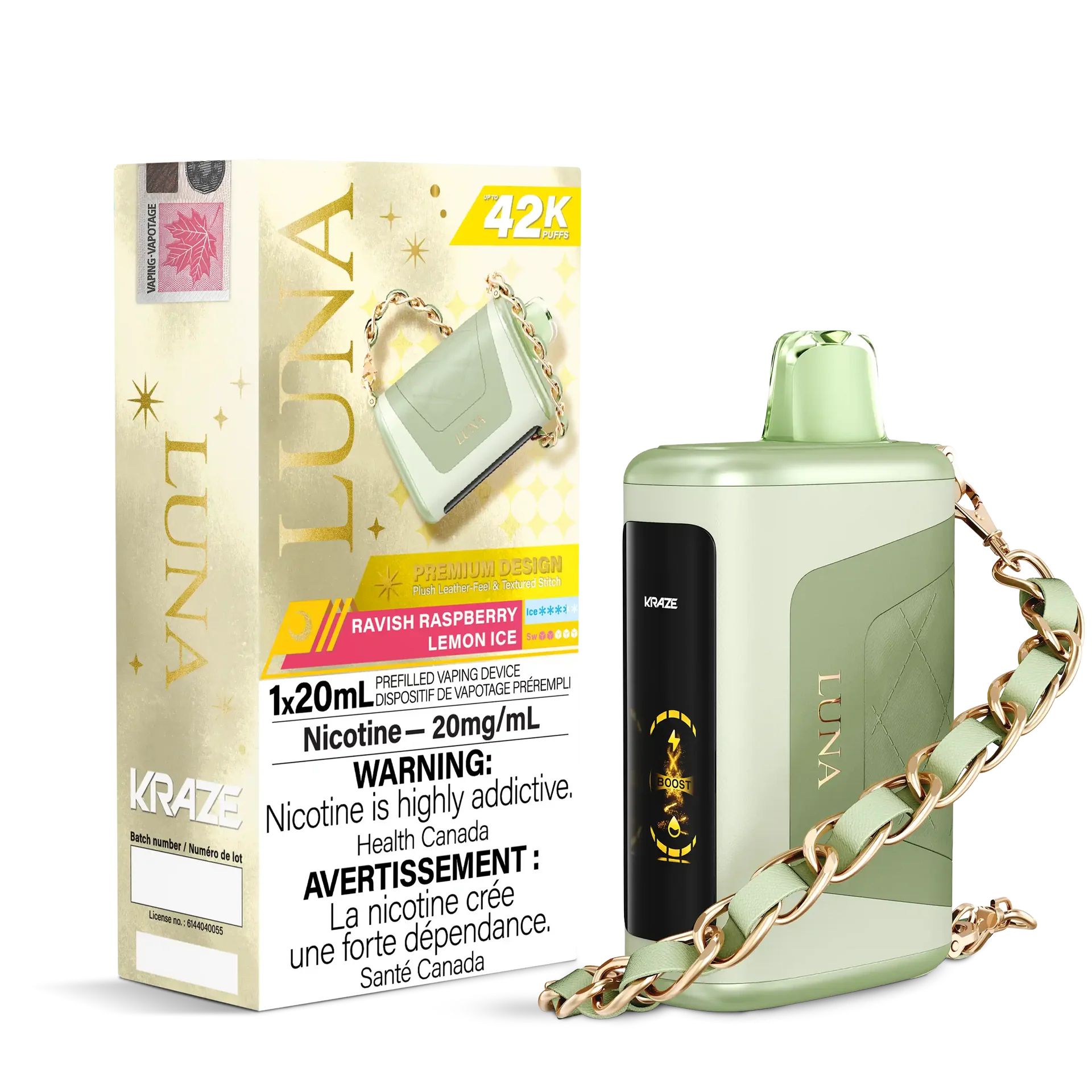 Ravish Raspberry Lemon Ice Kraze Luna - Disposable 42K by KRAZE