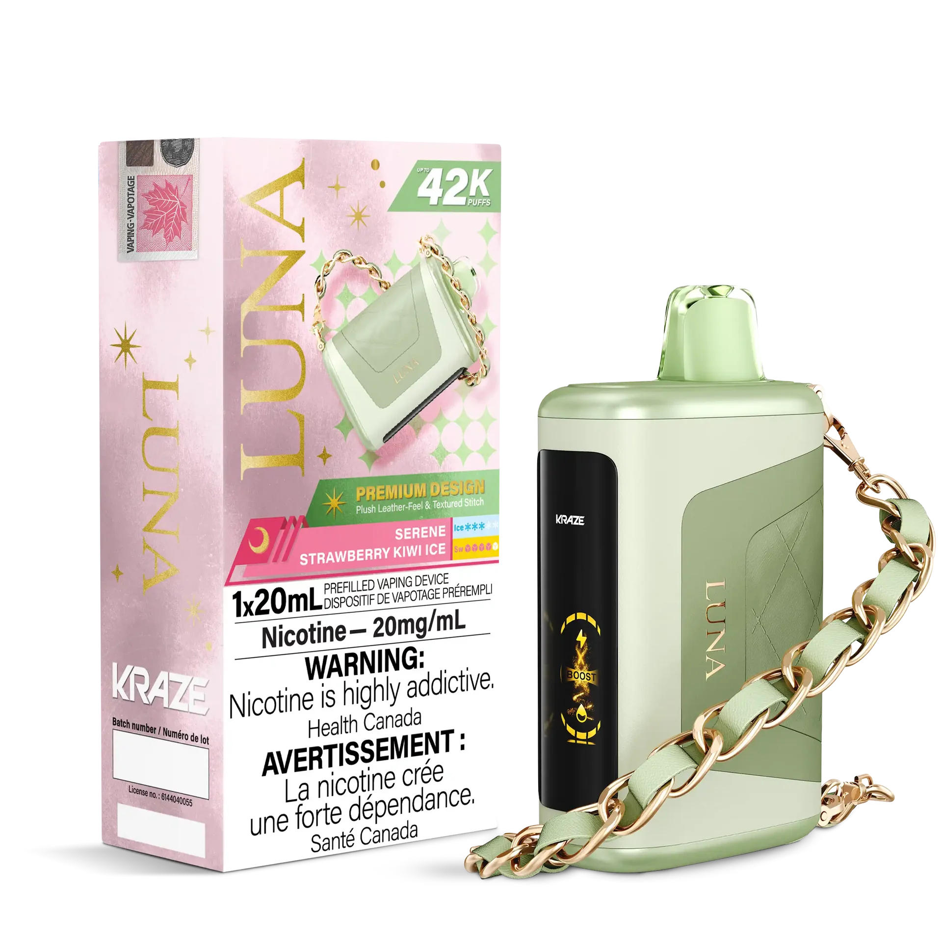 Serene Strawberry Kiwi Ice Kraze Luna - Disposable 42K by KRAZE