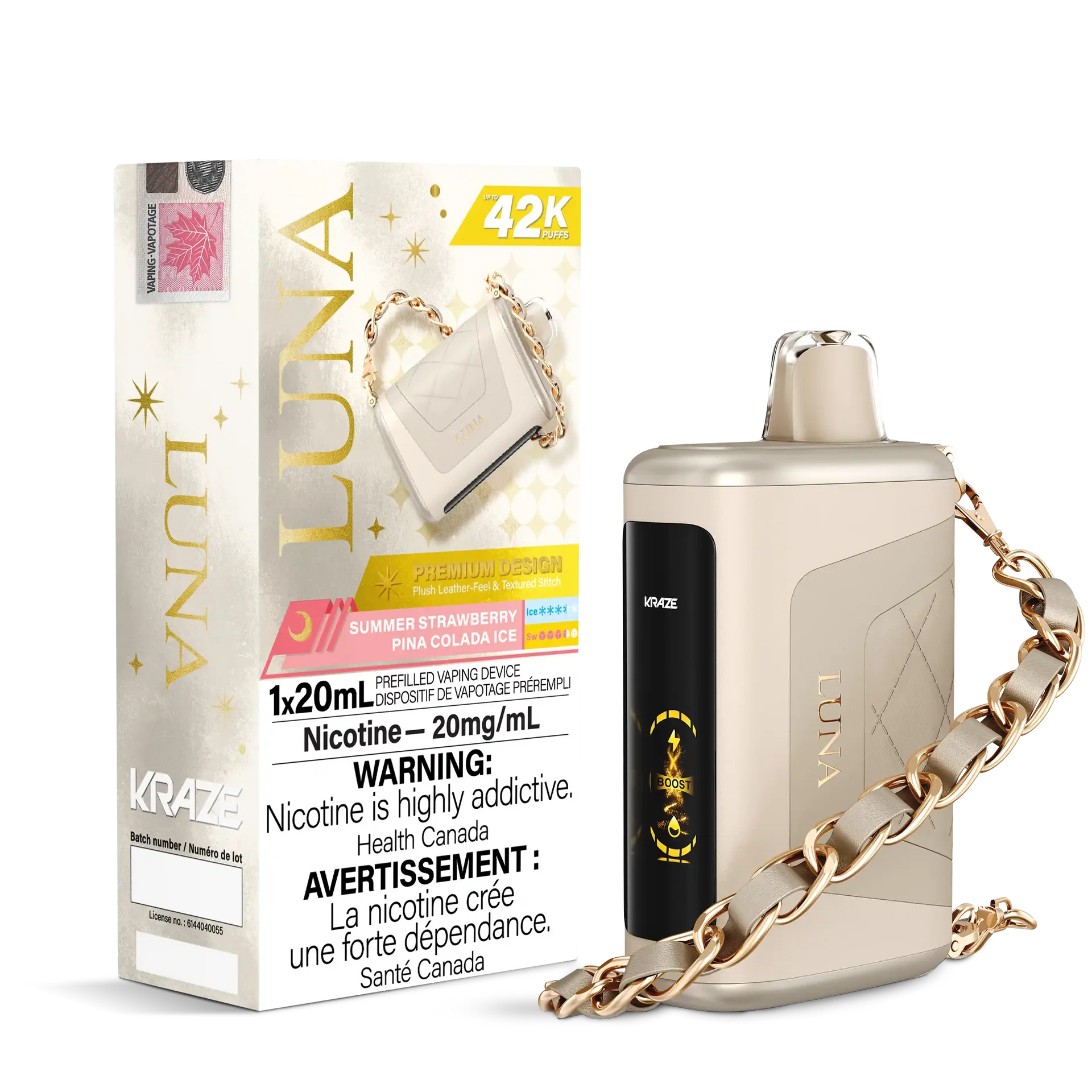 Summer Strawberry Pina Colada Ice Kraze Luna - Disposable 42K by KRAZE