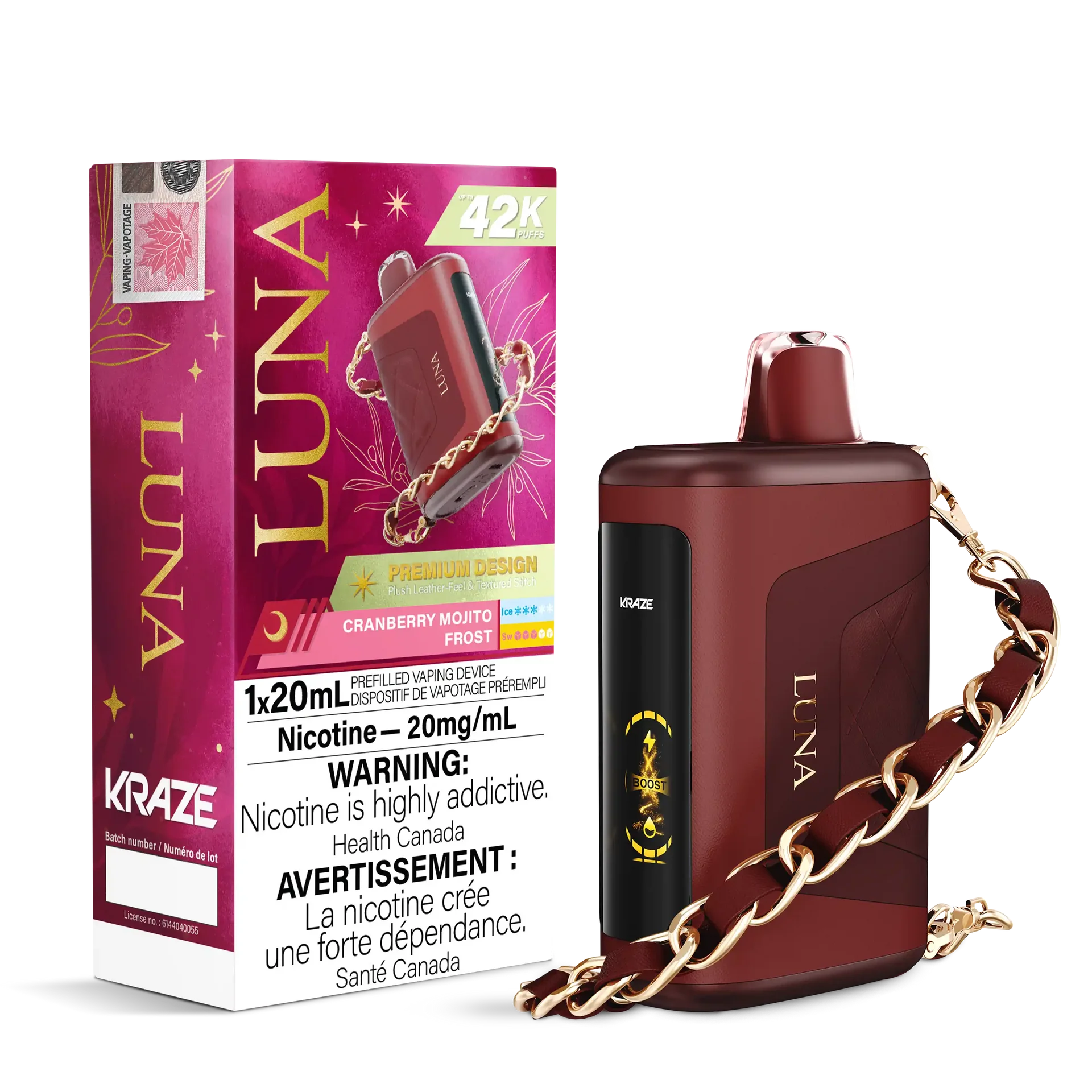 Cranberry Mojito Frost Kraze Luna - Disposable 42K by KRAZE
