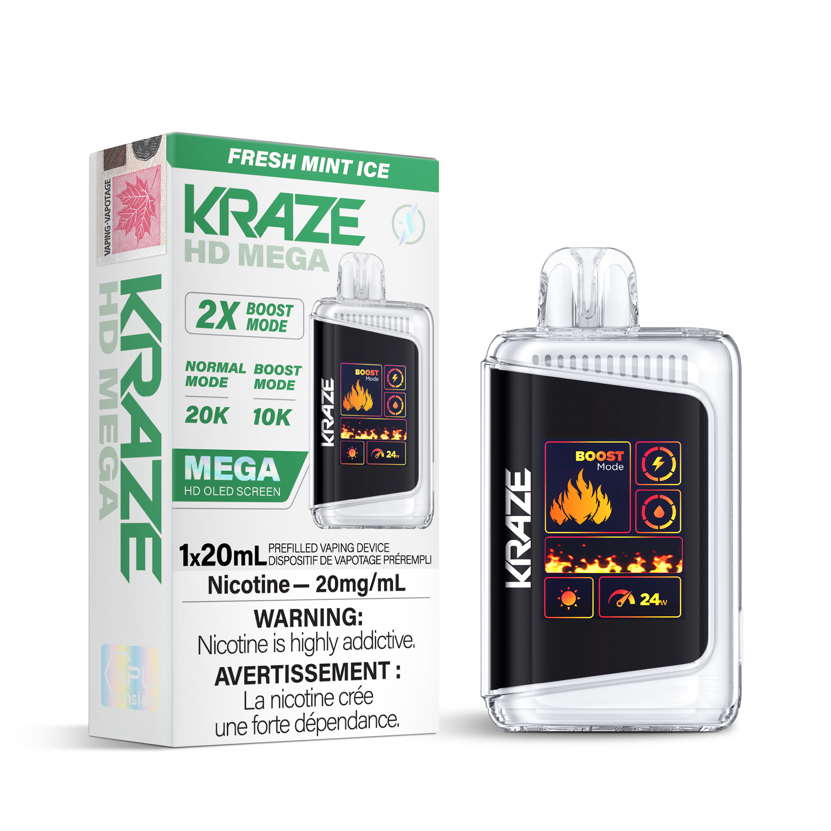 Kraze HD Mega - Disposable E-Cig (EXCISE TAXED) (20k Puffs)