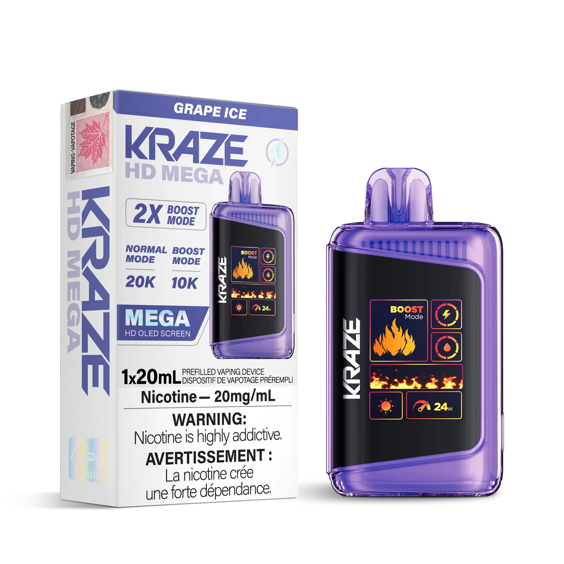 Grape Ice Kraze HD Mega - Disposable 20K by KRAZE