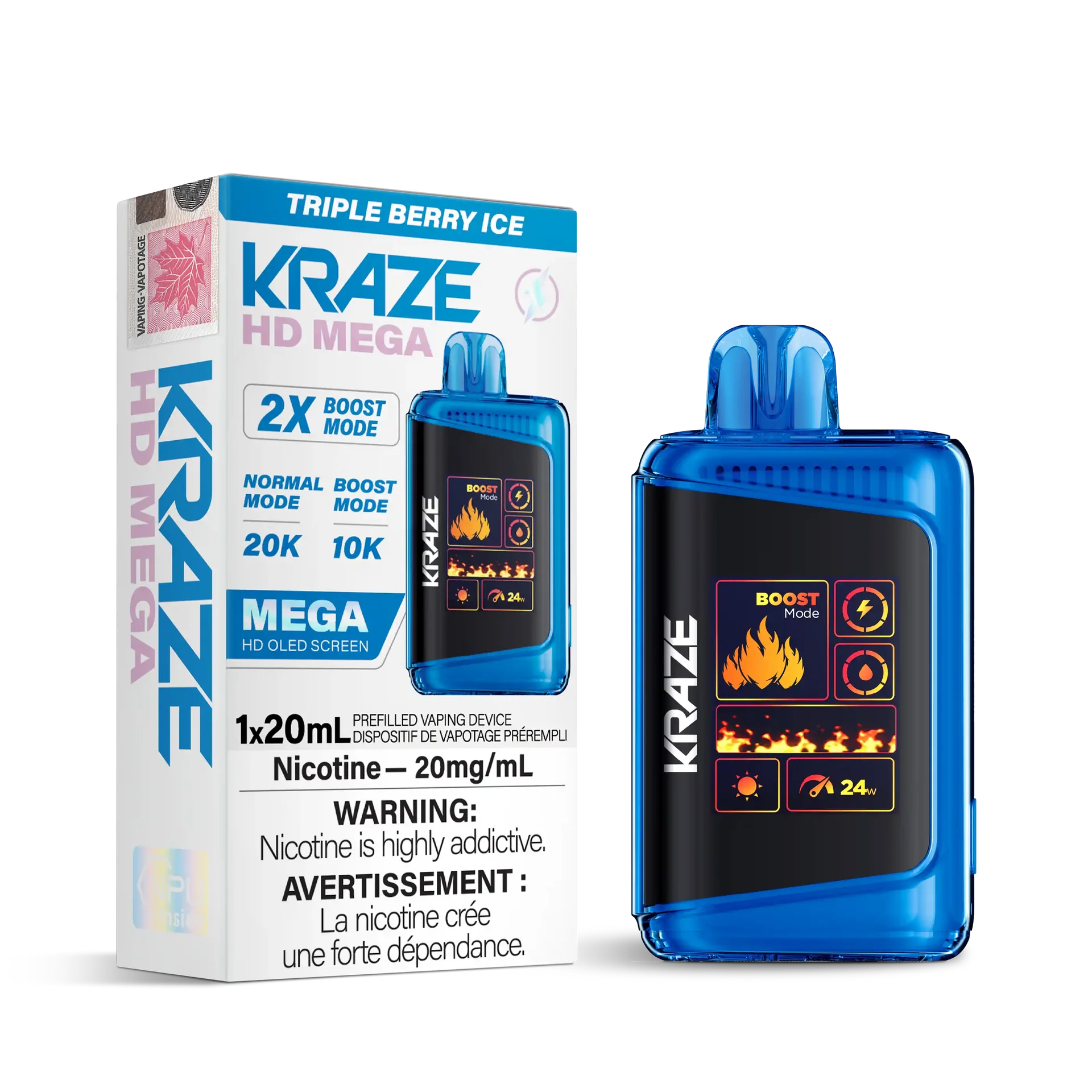 Triple Berry Ice Kraze HD Mega - Disposable 20K by KRAZE