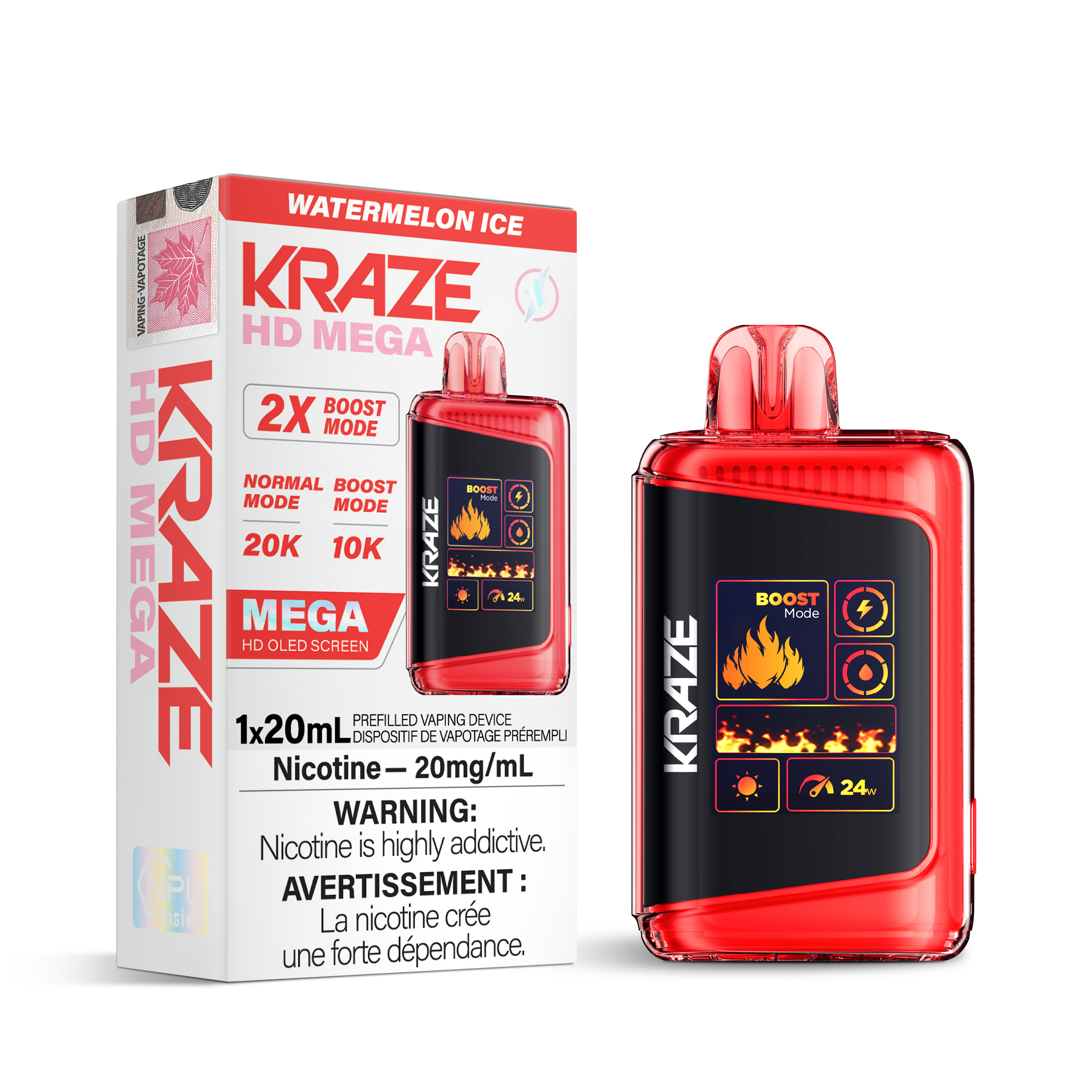 Kraze HD Mega - Disposable E-Cig (EXCISE TAXED) (20k Puffs)