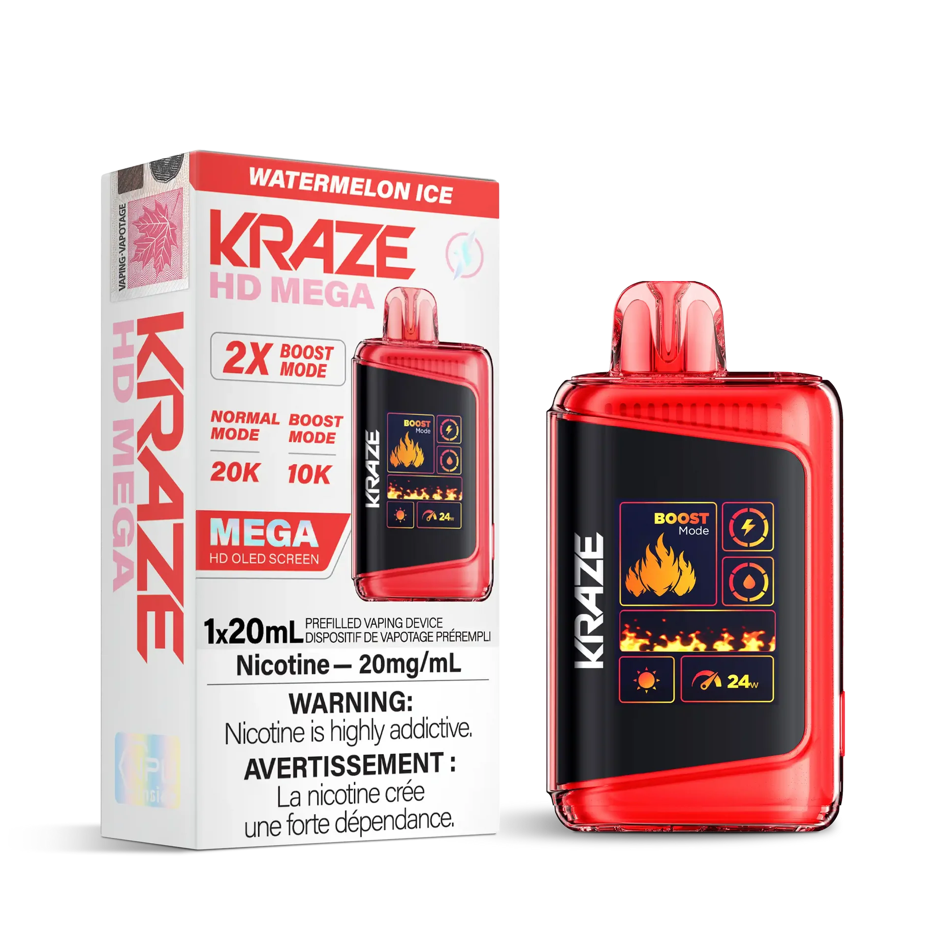 Watermelon Ice Kraze HD Mega - Disposable 20K by KRAZE