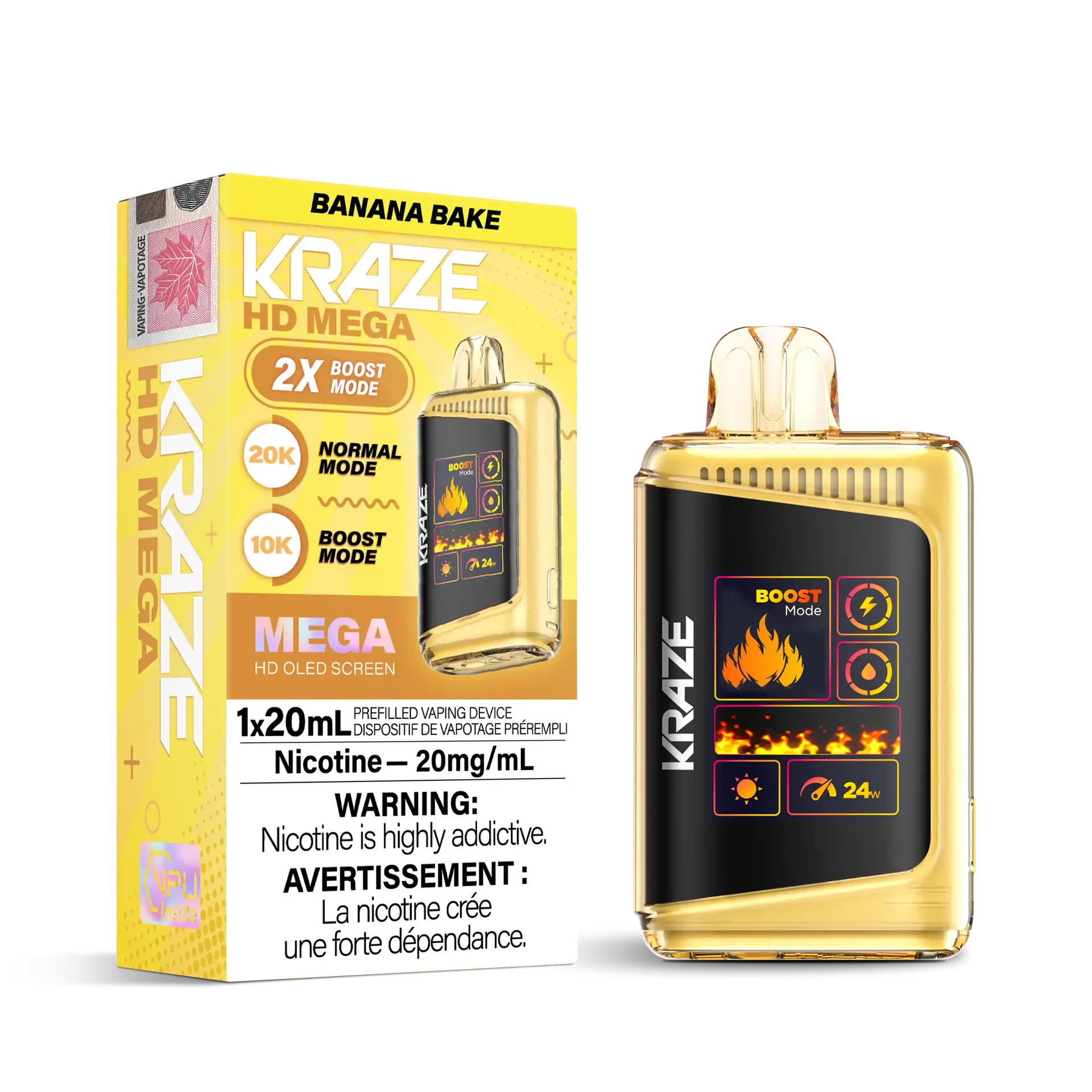 Banana Bake Kraze HD Mega - Disposable 20K by KRAZE