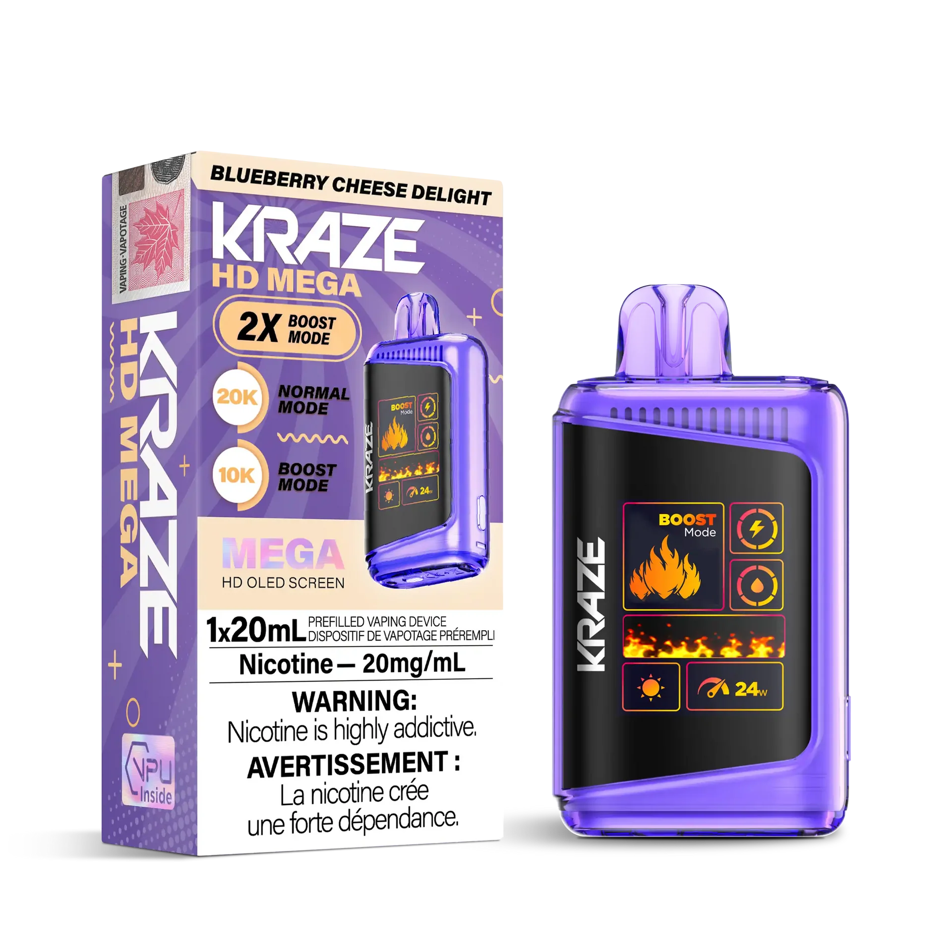 Blueberry Cheese Delight Kraze HD Mega - Disposable 20K by KRAZE