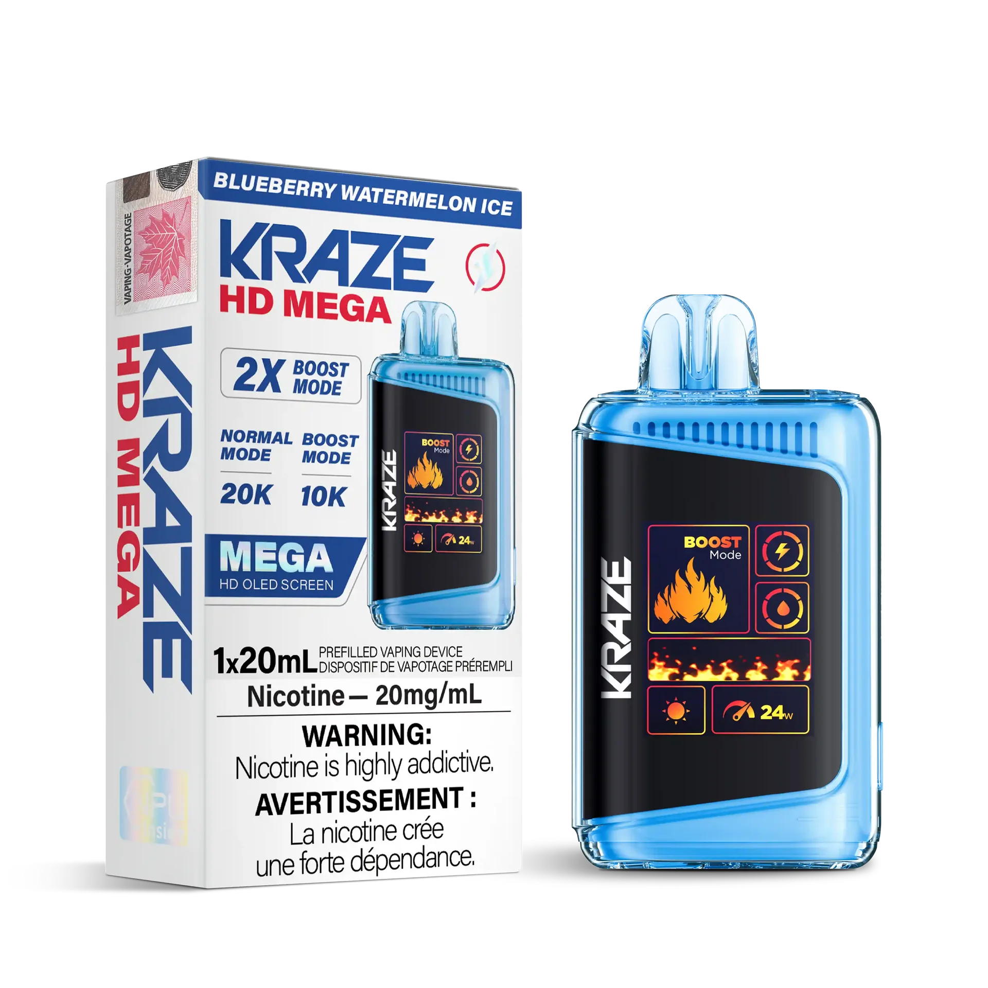 Blueberry Watermelon Ice Kraze HD Mega - Disposable 20K by KRAZE