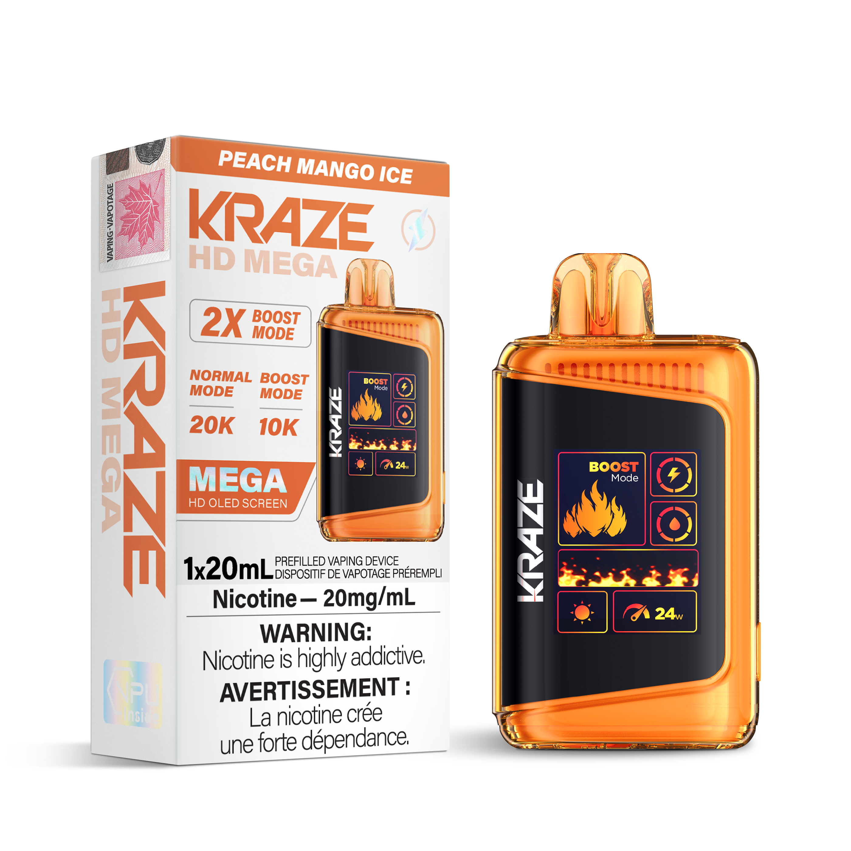 Kraze HD Mega - Disposable E-Cig (EXCISE TAXED) (20k Puffs)